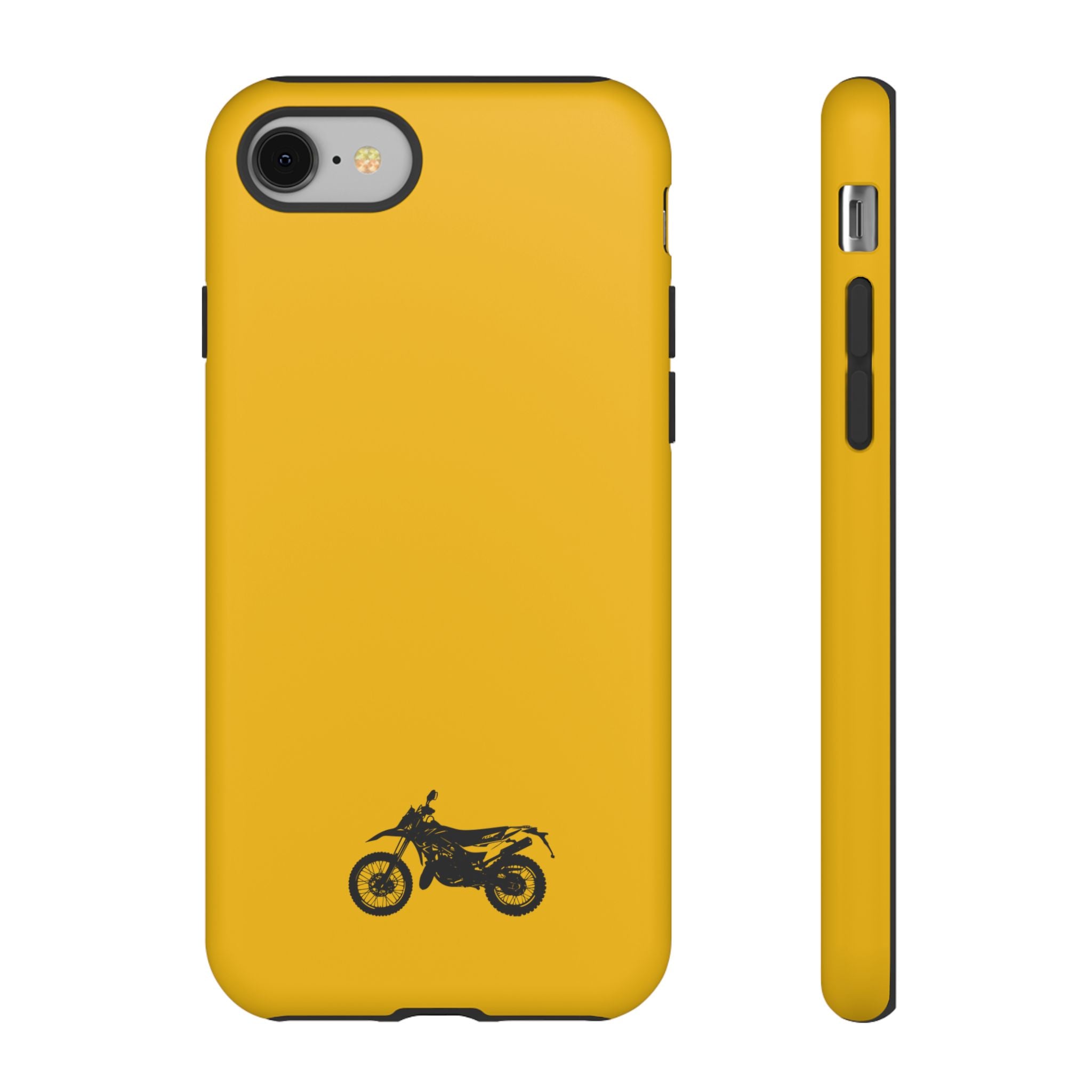 Motorcycle Phone Case, Tough Phone Cover, Gift for Bikers, Durable Tech Accessory, Yellow Motorcycle Design