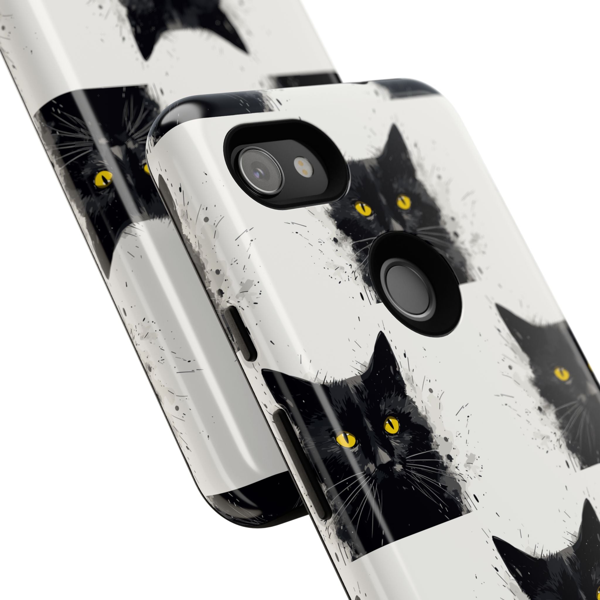 Black Cat Phone Case, Tough Cases, Cat Lover Gift, Unique Design, Halloween, Animal Accessories, Custom Phone Cover
