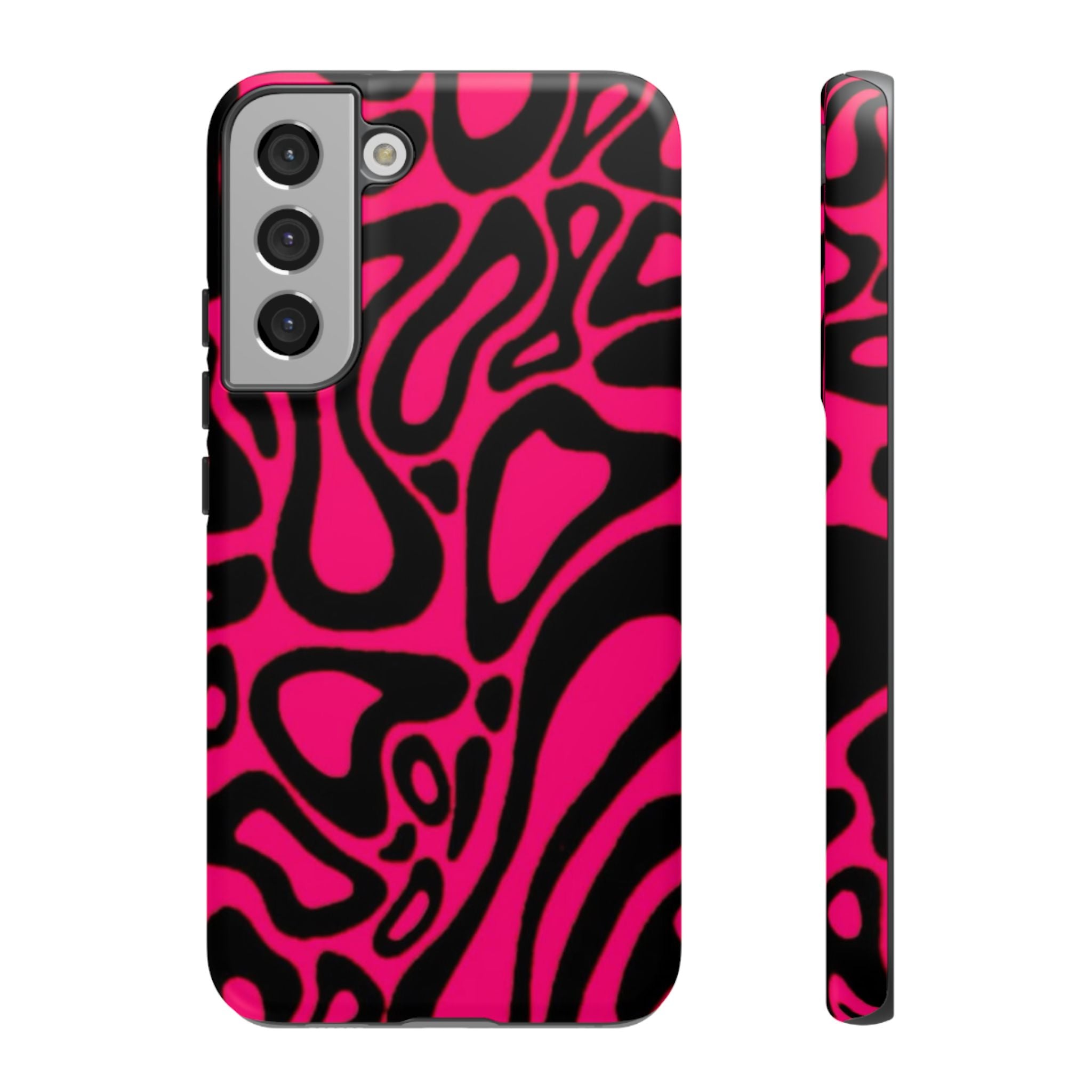 Bold Pink Patterned Phone Case, Stylish Tough Case, Trendy Accessory, Gift for Her, Tech Protection