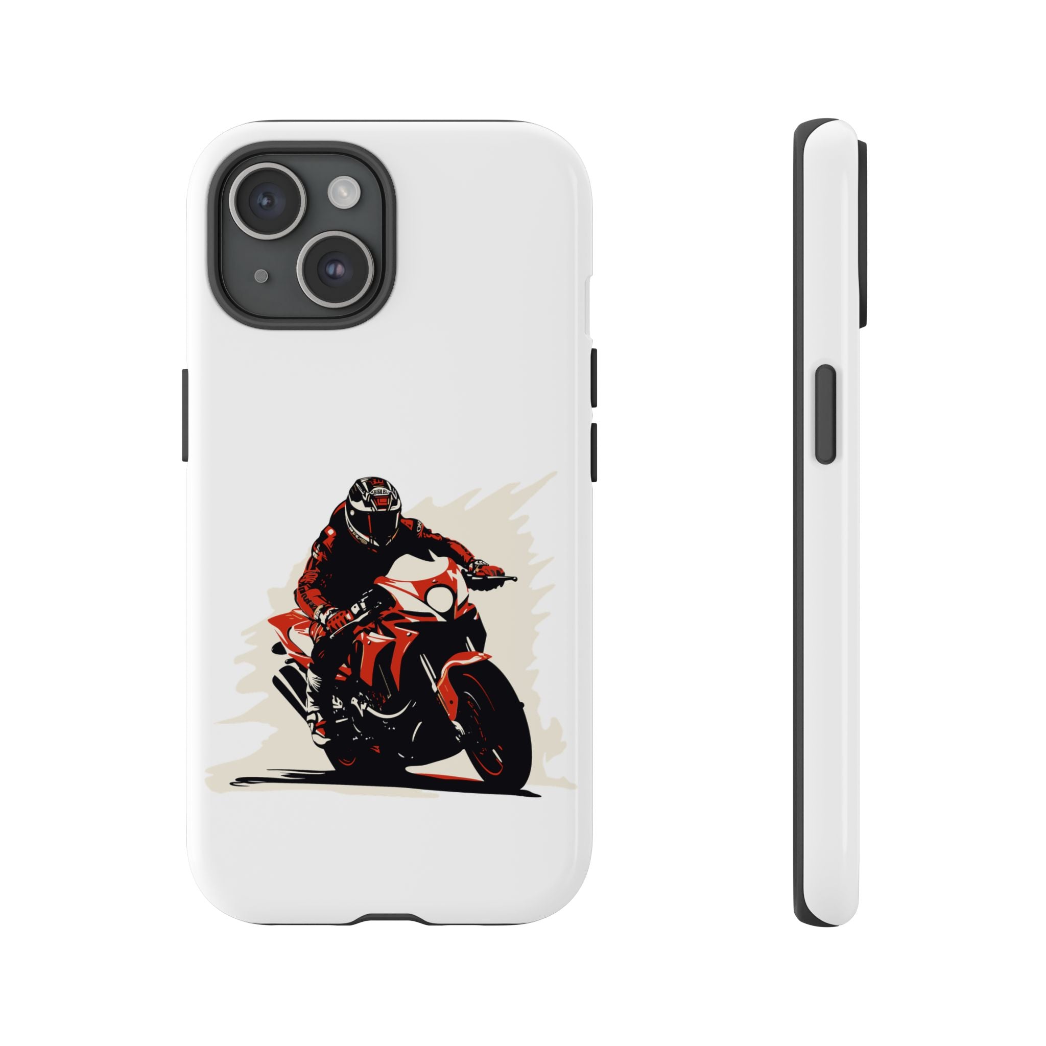 Motorcycle Phone Case, Tough Cases for Riders, Biker Accessory, Gifts for Motorcyclists, Red Bike Design