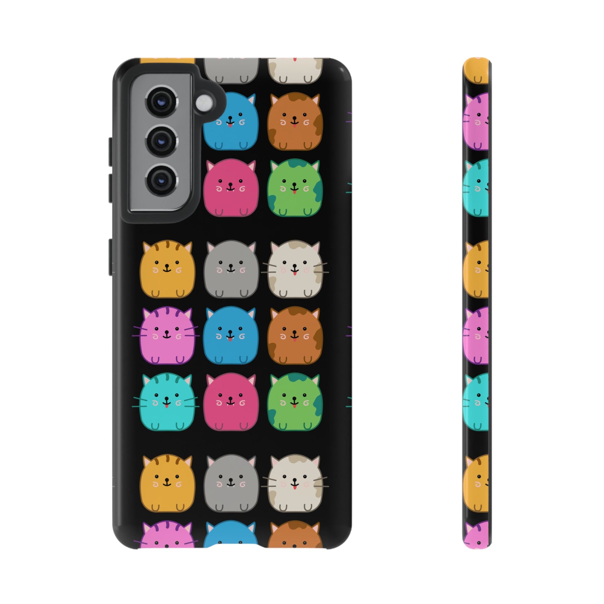 Cute Cat Phone Case, Kawaii Animal Lover Gift, Tough Phone Cover for Kids and Adults, Fun Cat Designs for Birthdays, Pet Lovers