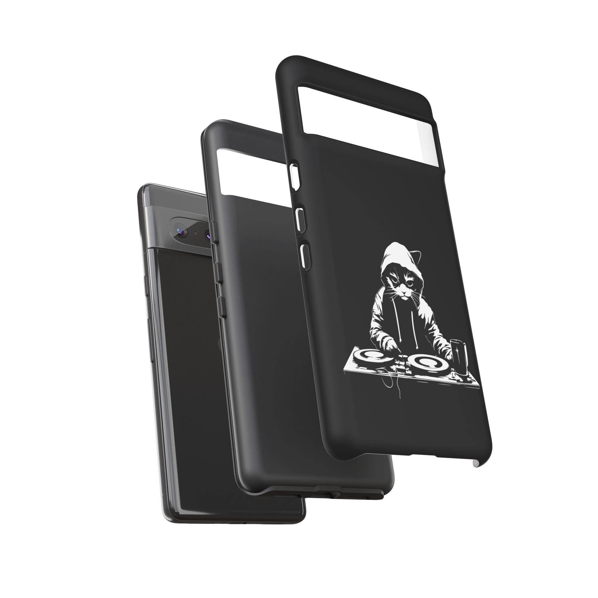 DJ Cat Phone Case, Tough Phone Cover, Pet Lover Gift, Music Enthusiast Accessory, Cute Cat Decor, Unique Case Design