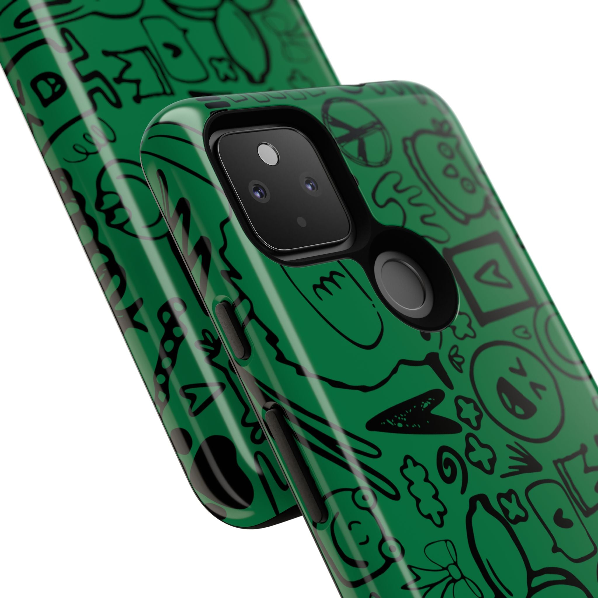 Playful Phone Case, Vibrant Green Tough Case, Quirky Graphic Design, Unique Gift for Kids, Fun Accessories, Christmas, Birthday