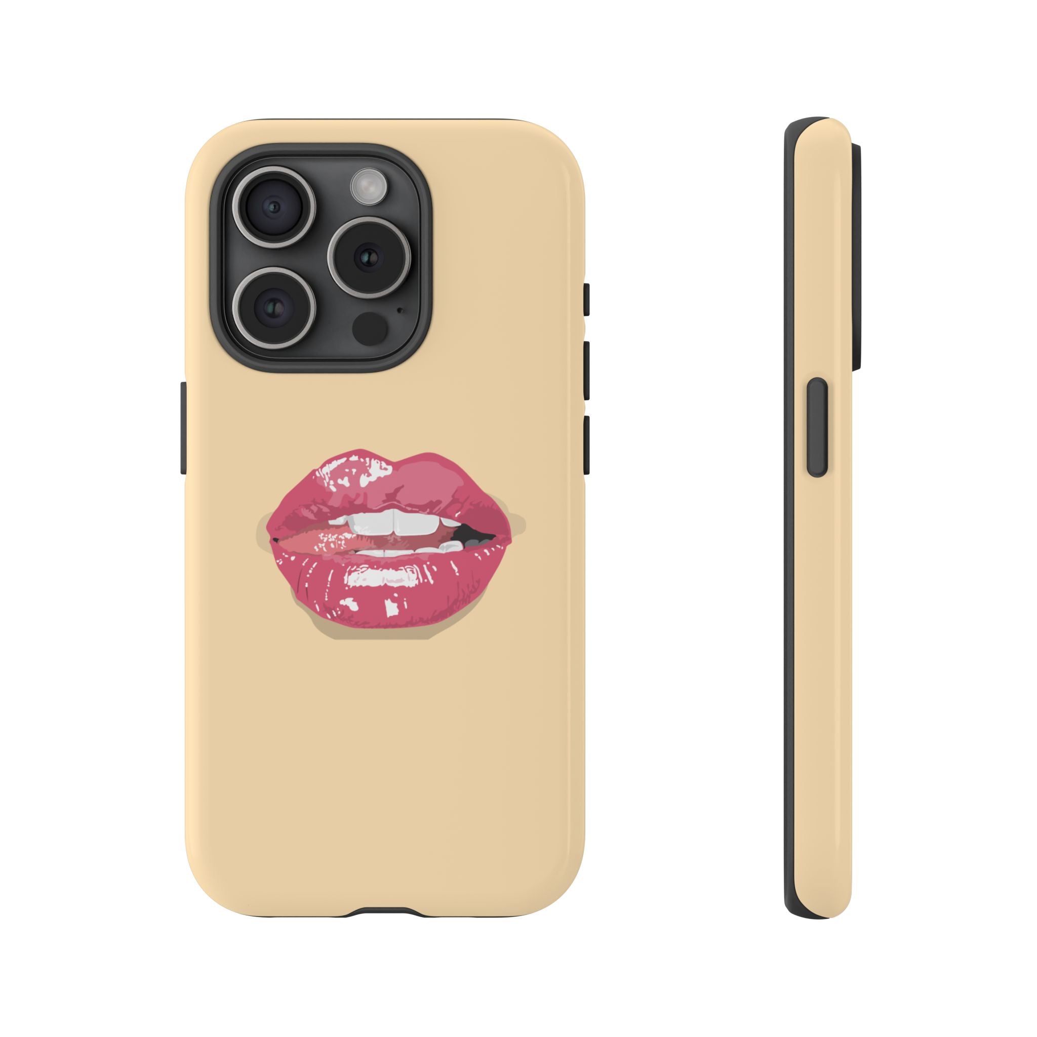 Stylish Phone Case with Lip Print, Trendy Mobile Cover, Fashion Accessory, Gift for Her, Cute Cell Phone Case