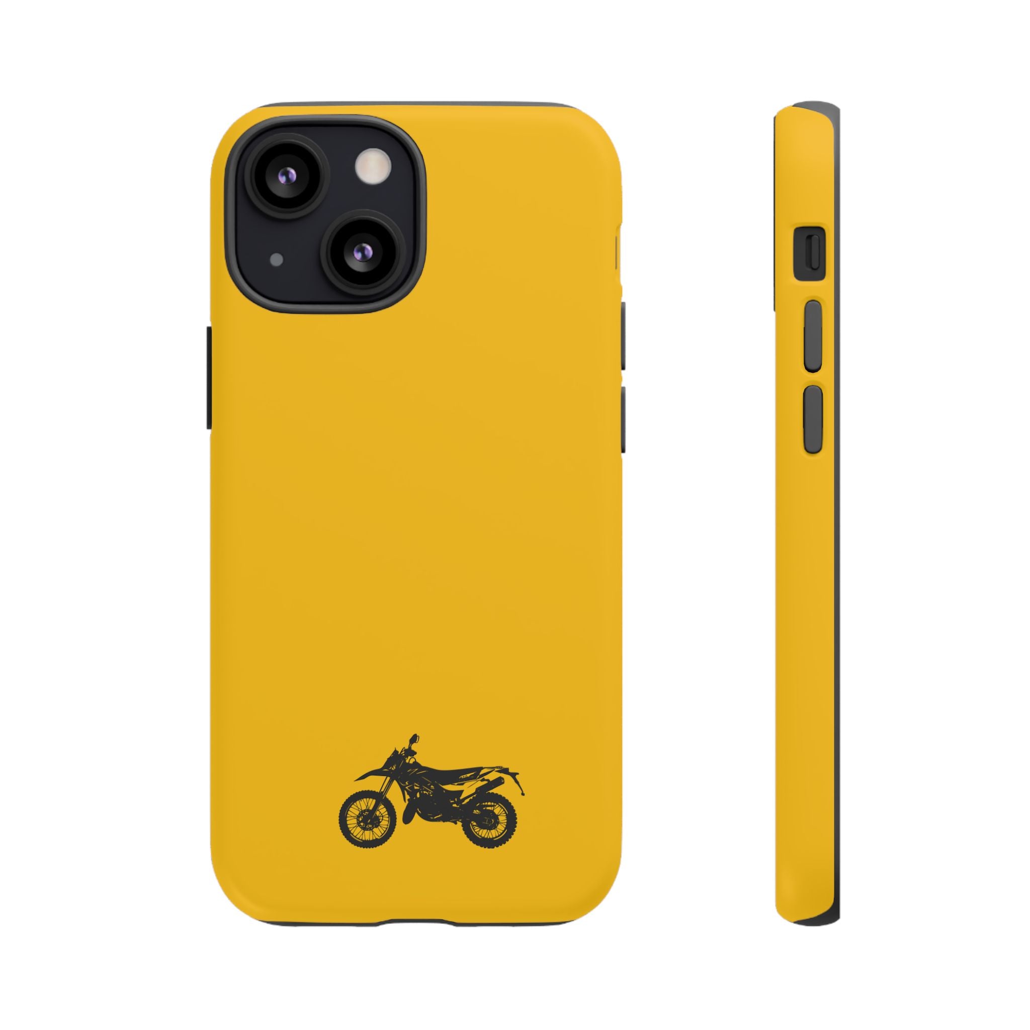 Motorcycle Phone Case, Tough Phone Cover, Gift for Bikers, Durable Tech Accessory, Yellow Motorcycle Design