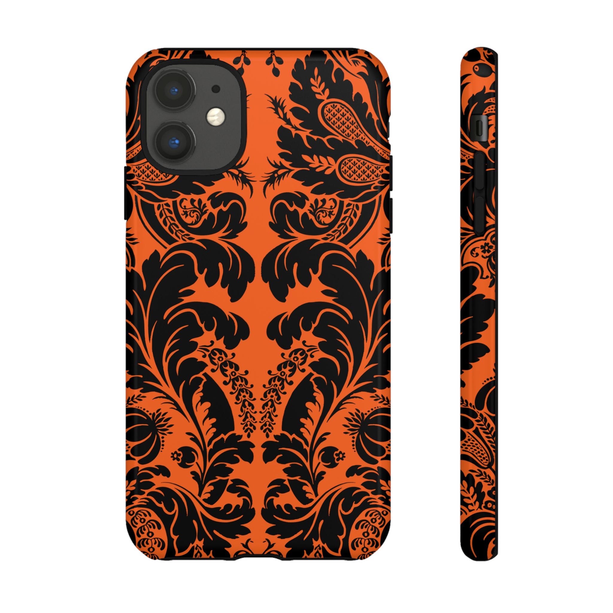 Elegant Phone Case with Orange Floral Design | Tough Cases, Smartphone Cover, Gift for Her, Floral Patterns, Stylish Accessories