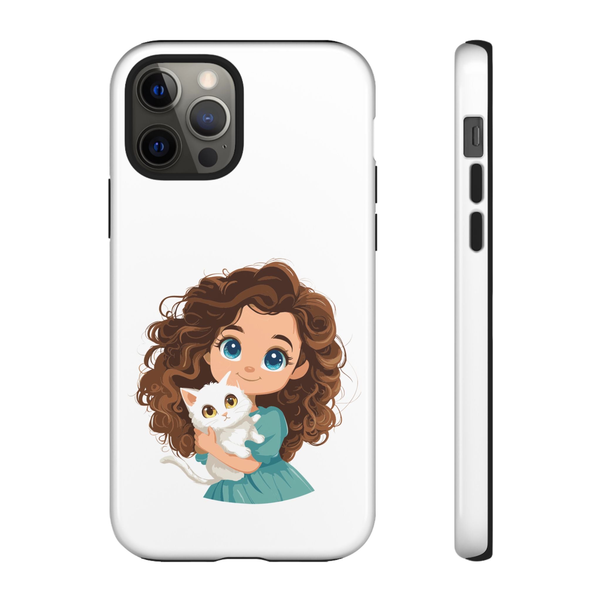 Cute Cat Lover Phone Case, Tough Phone Cover, Pet Lover Gift, Personalized Gift, Kids Phone Case, Animal Lover Accessories