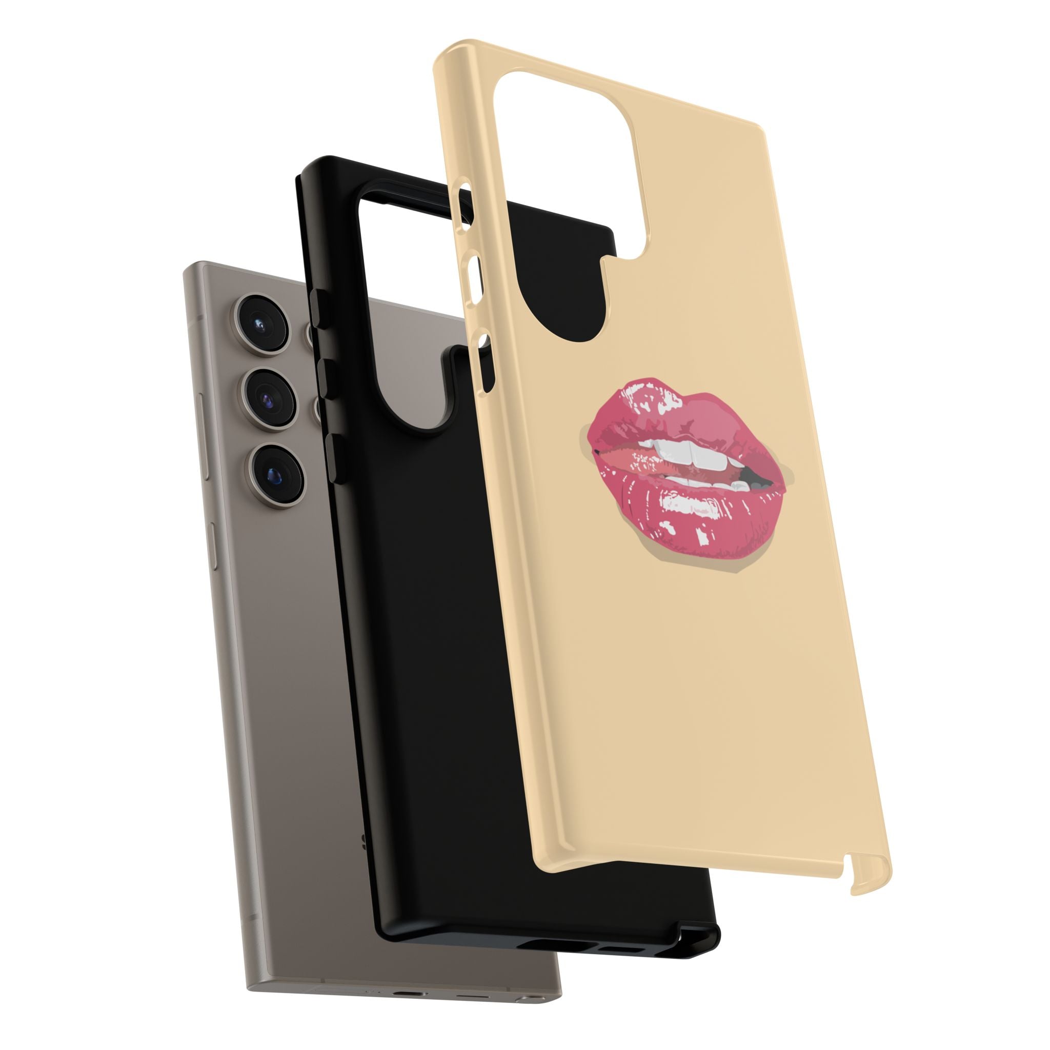 Stylish Phone Case with Lip Print, Trendy Mobile Cover, Fashion Accessory, Gift for Her, Cute Cell Phone Case
