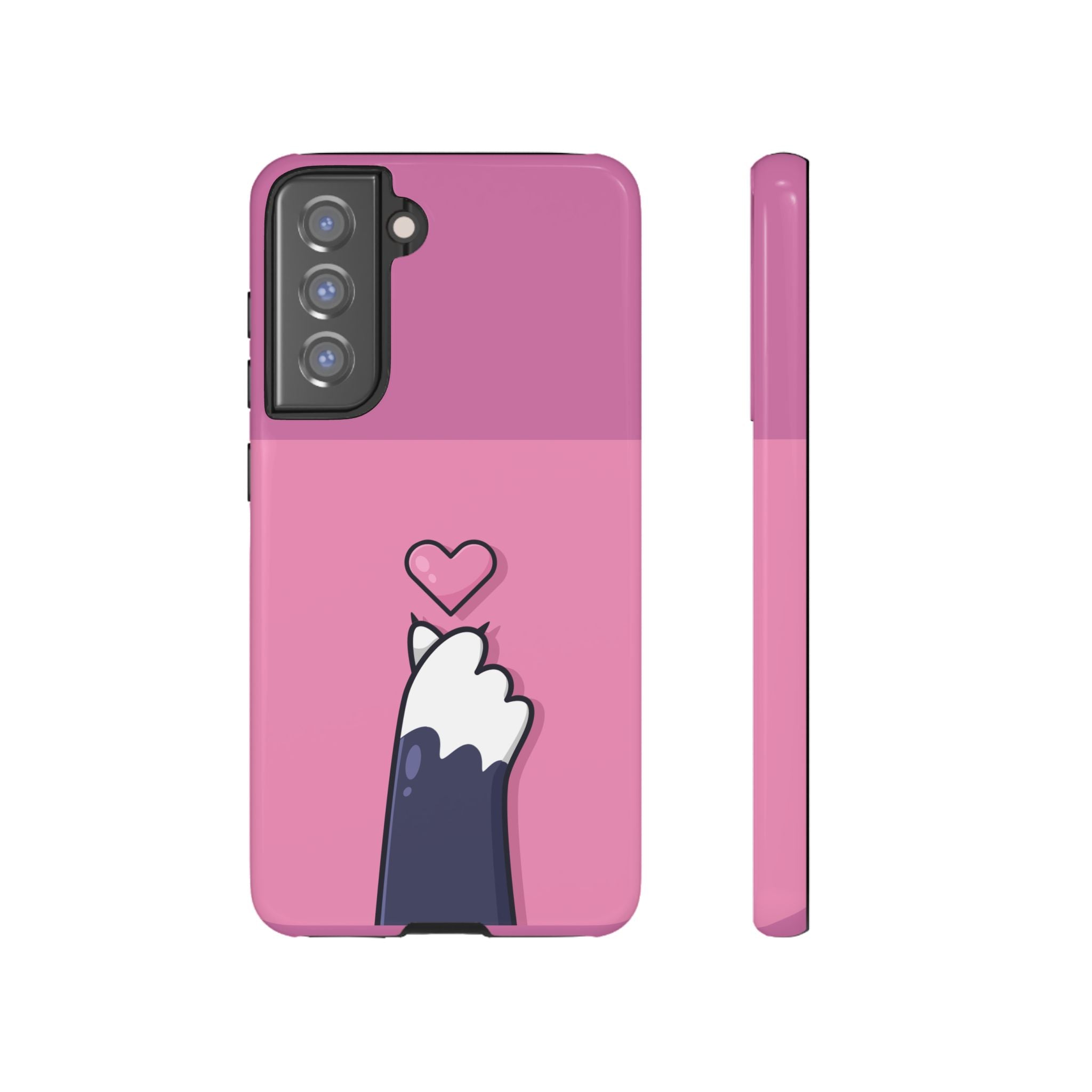Cute Cat Paw Phone Case, Playful Pet Lover Gift, Animal Print Phone Cover, Heart Design Case, Fun Feminine Case, Kawaii Style