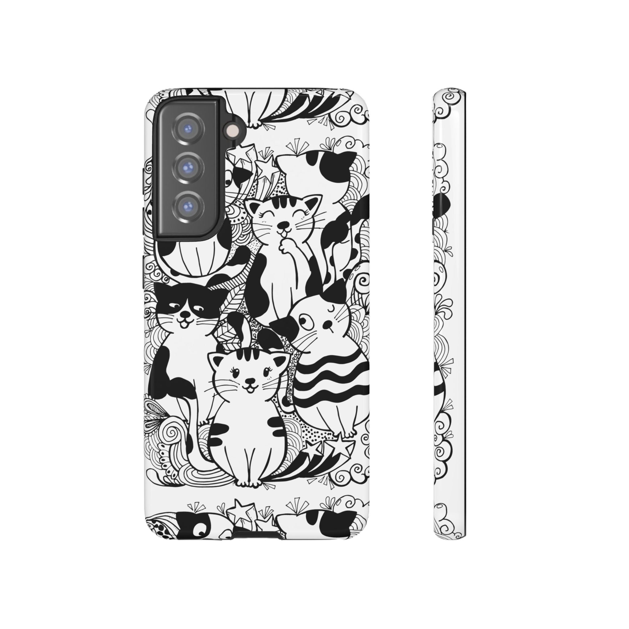 Cat-Themed Phone Case, Cute Cat Art, Pet Lover Gift, Birthday Present, Unique Cat Decor, Fun Tech Accessories, Animal Lover Case