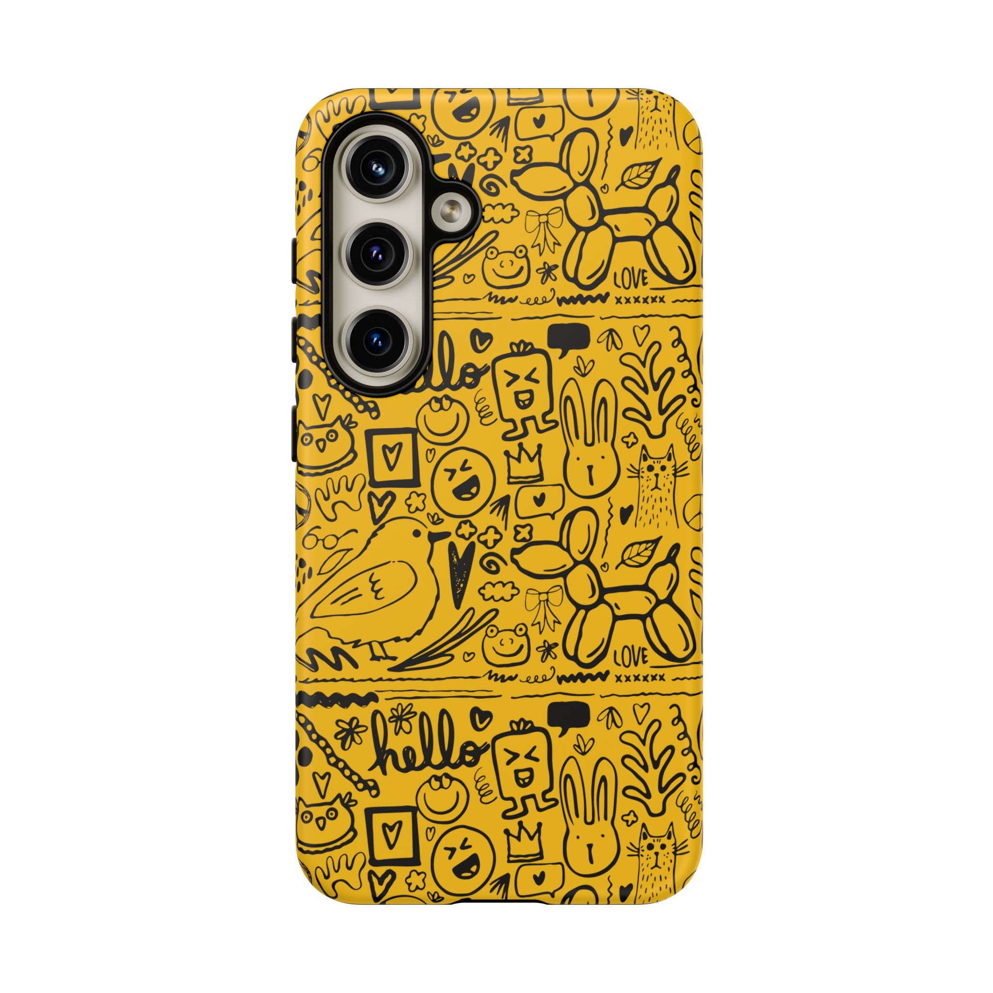 Vibrant Phone Case, Cute Yellow Floral iPhone Cover, Stylish Tough Case, Fun Phone Accessory, Perfect Gift for Teens
