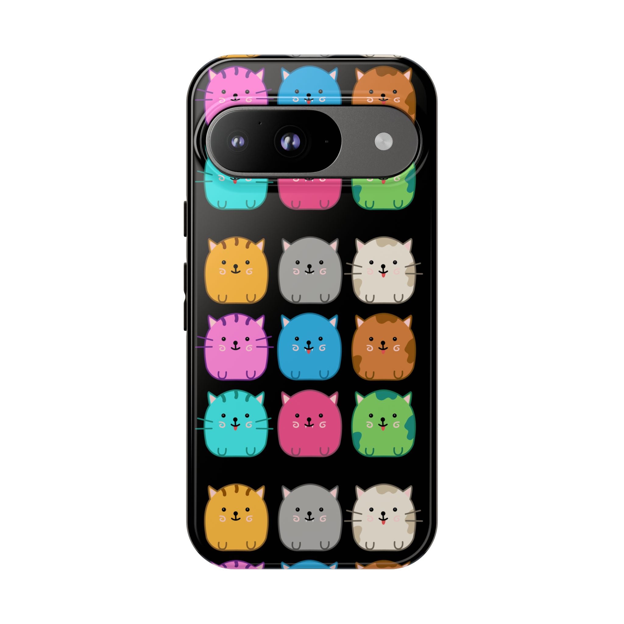 Cute Cat Phone Case, Kawaii Animal Lover Gift, Tough Phone Cover for Kids and Adults, Fun Cat Designs for Birthdays, Pet Lovers