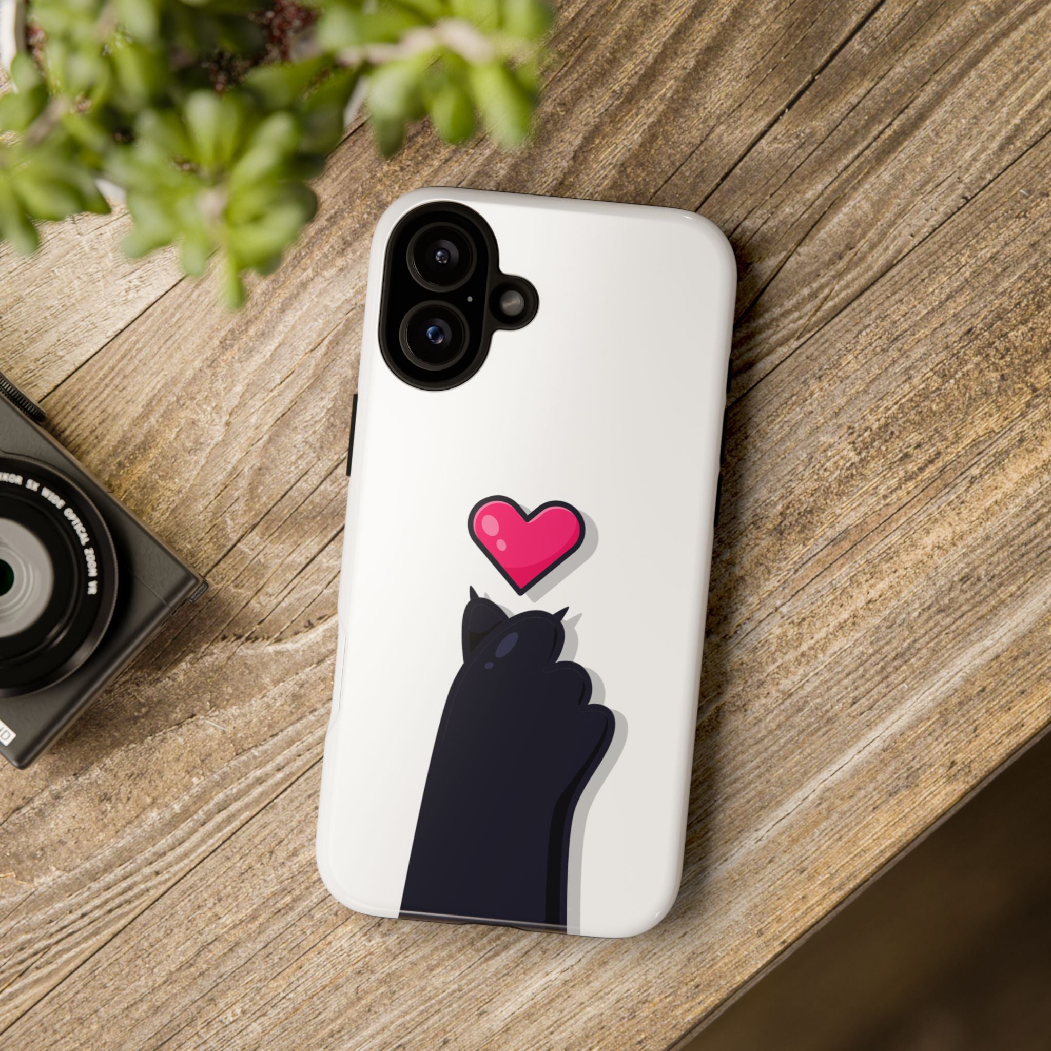 Cute Cat Love Phone Case, Tough Cell Phone Cover, Animal Lover Gifts, Pet Parent Accessories, Valentine's Day Essentials