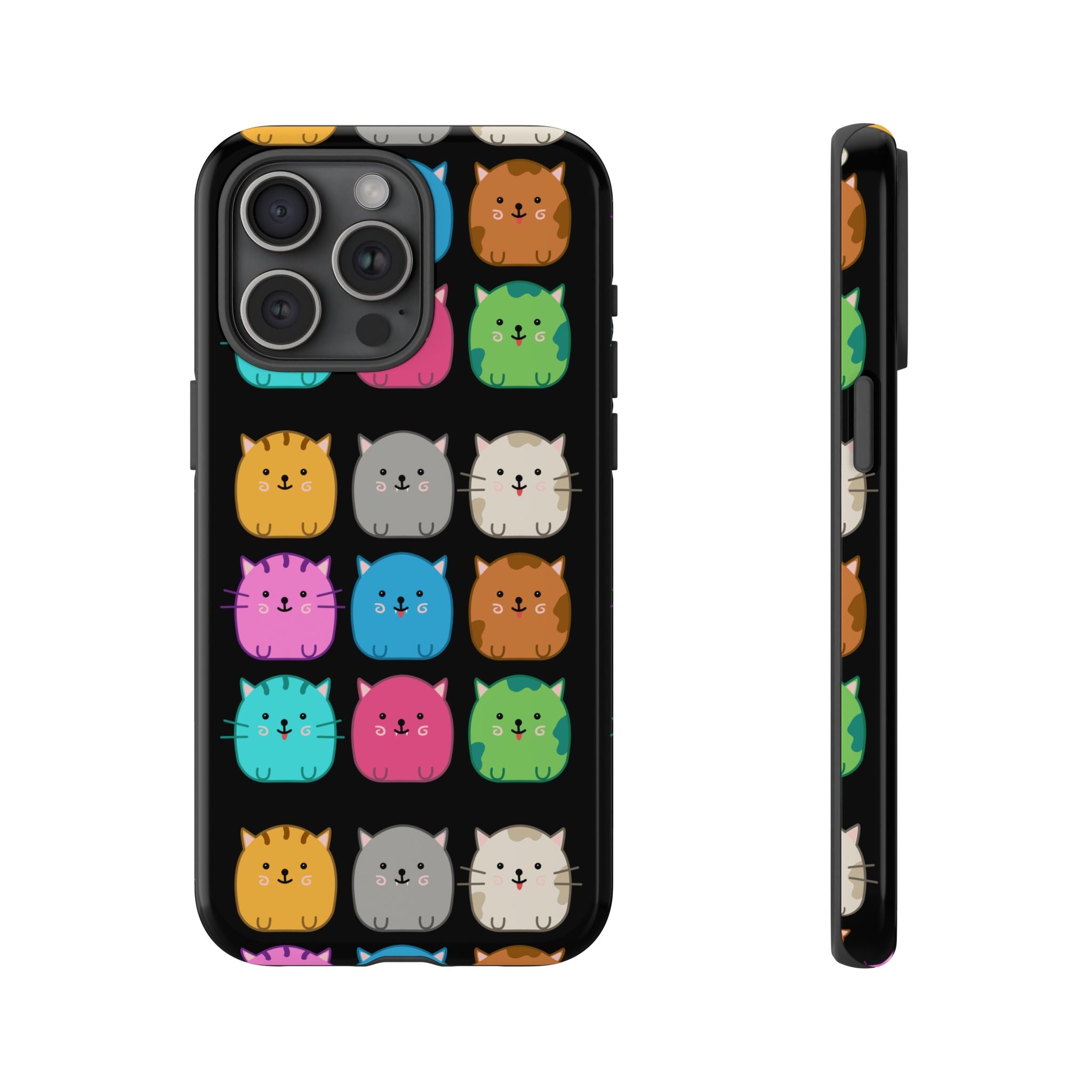 Cute Cat Phone Case, Kawaii Animal Lover Gift, Tough Phone Cover for Kids and Adults, Fun Cat Designs for Birthdays, Pet Lovers