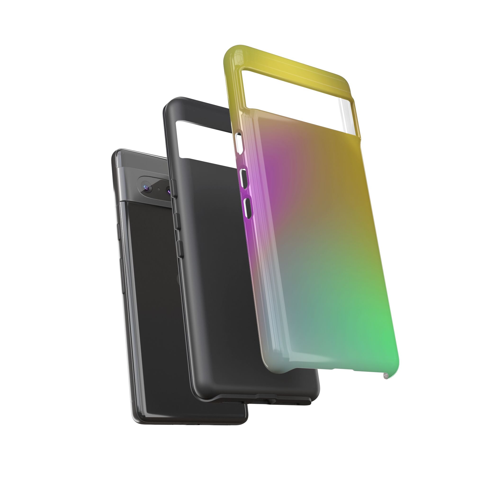 Vibrant Phone Case, Tough Cases, Colorful Phone Cover, Durable Mobile Case, Yellow Green Gradient Design