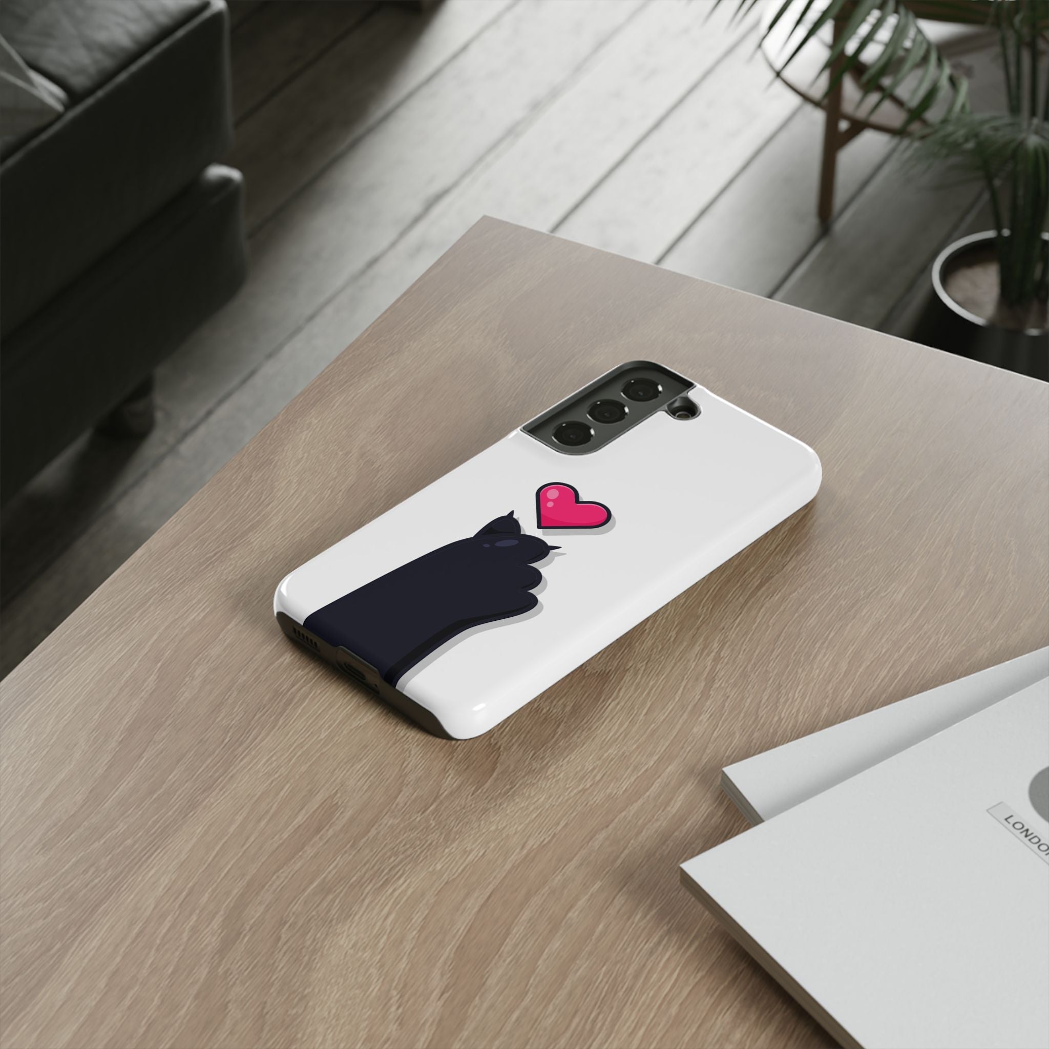 Cute Cat Love Phone Case, Tough Cell Phone Cover, Animal Lover Gifts, Pet Parent Accessories, Valentine's Day Essentials
