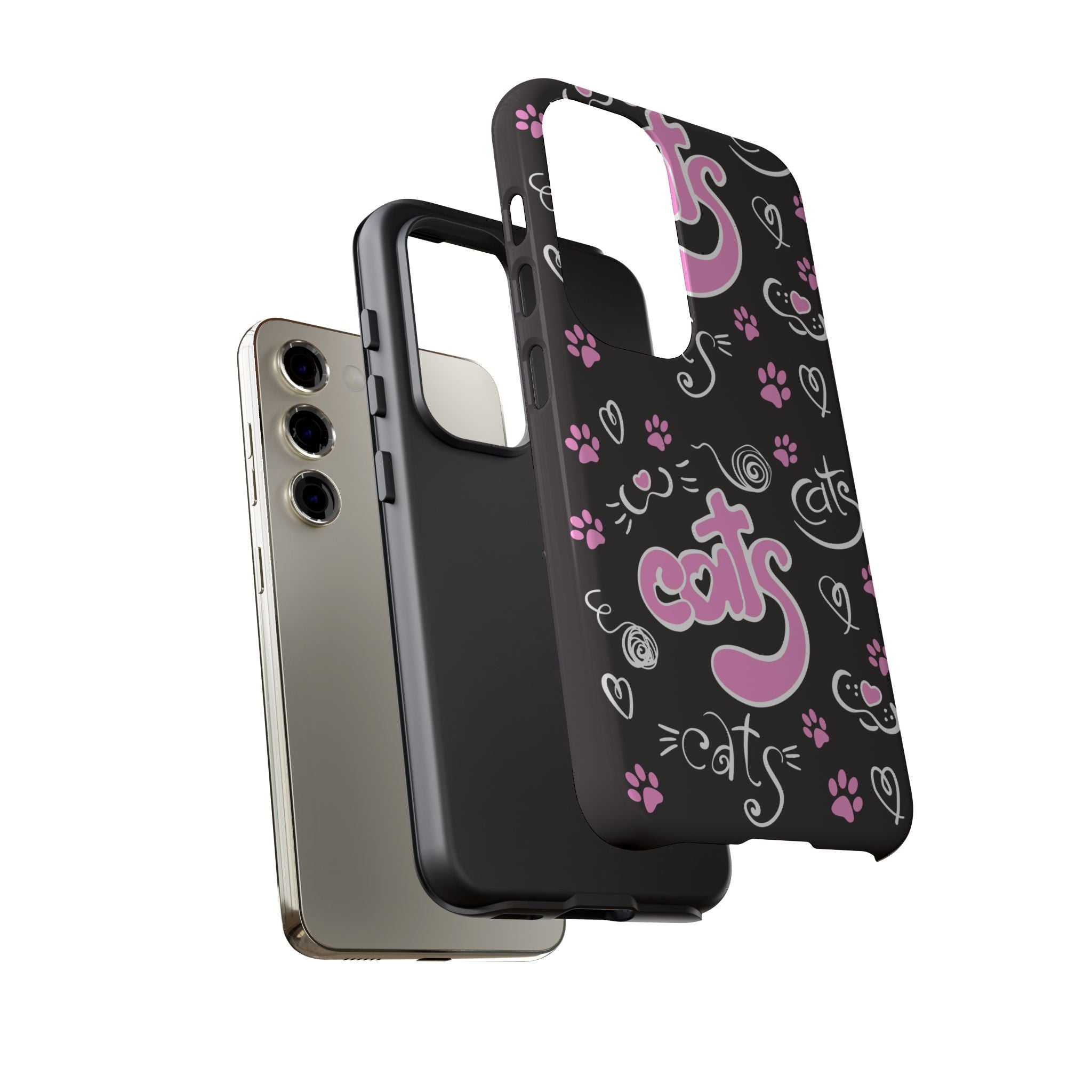Cute Cat Print Phone Cases, Tough Cases for Cat Lovers, Pet Phone Cover, Gift for Cat Moms, Stylish Phone Accessories