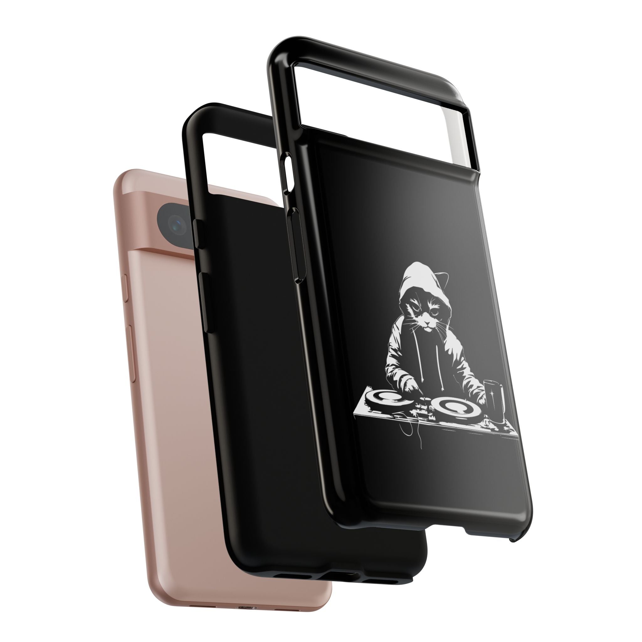 DJ Cat Phone Case, Tough Phone Cover, Pet Lover Gift, Music Enthusiast Accessory, Cute Cat Decor, Unique Case Design