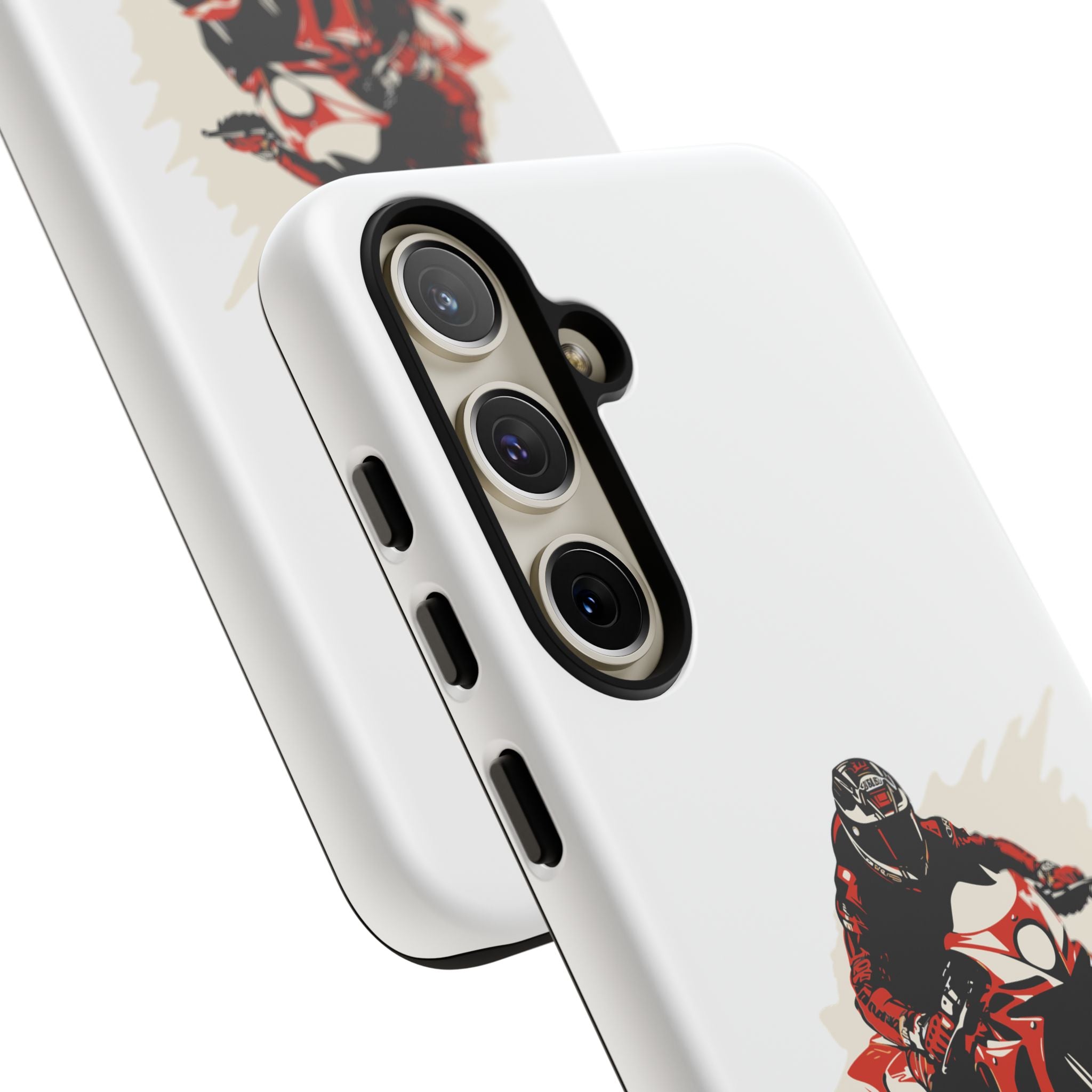 Motorcycle Phone Case, Tough Cases for Riders, Biker Accessory, Gifts for Motorcyclists, Red Bike Design