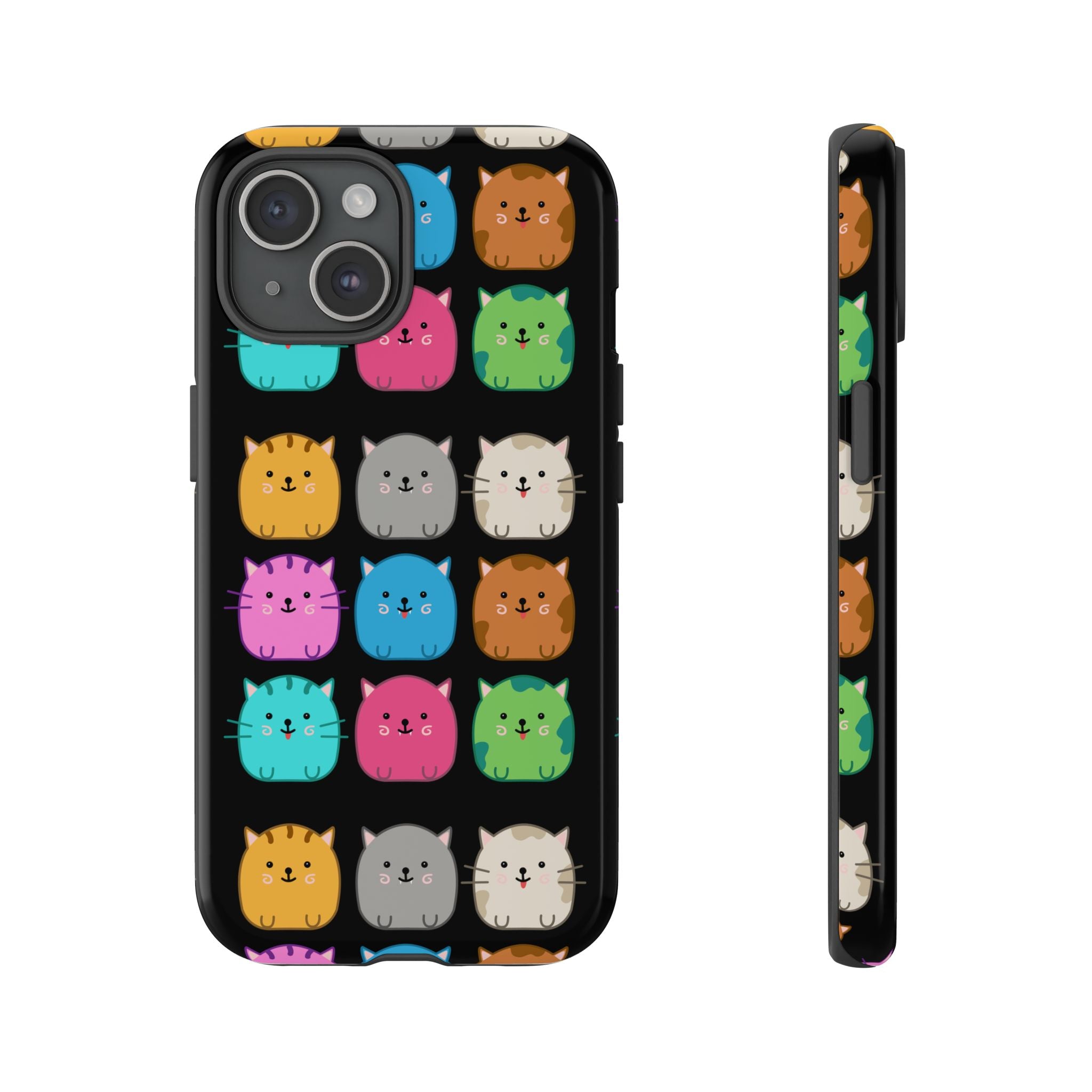 Cute Cat Phone Case, Kawaii Animal Lover Gift, Tough Phone Cover for Kids and Adults, Fun Cat Designs for Birthdays, Pet Lovers