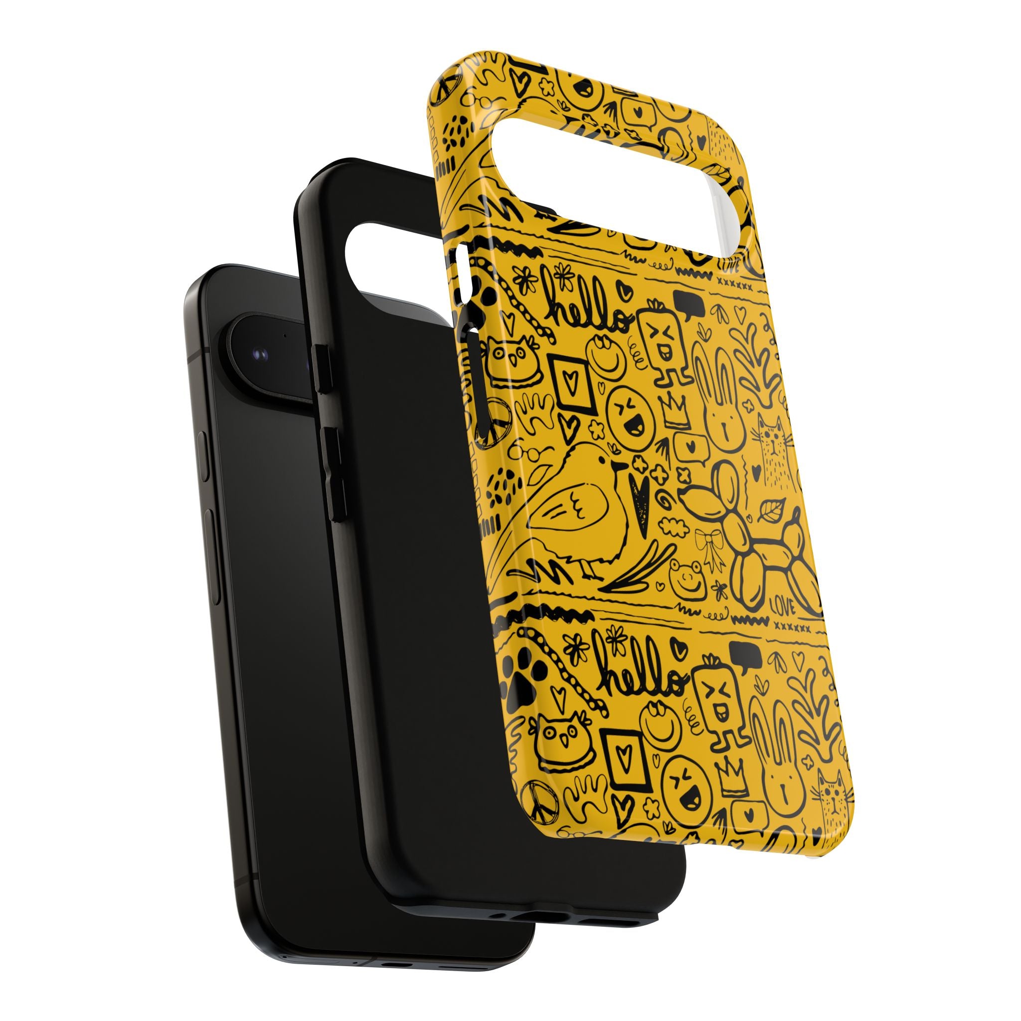 Vibrant Phone Case, Cute Yellow Floral iPhone Cover, Stylish Tough Case, Fun Phone Accessory, Perfect Gift for Teens