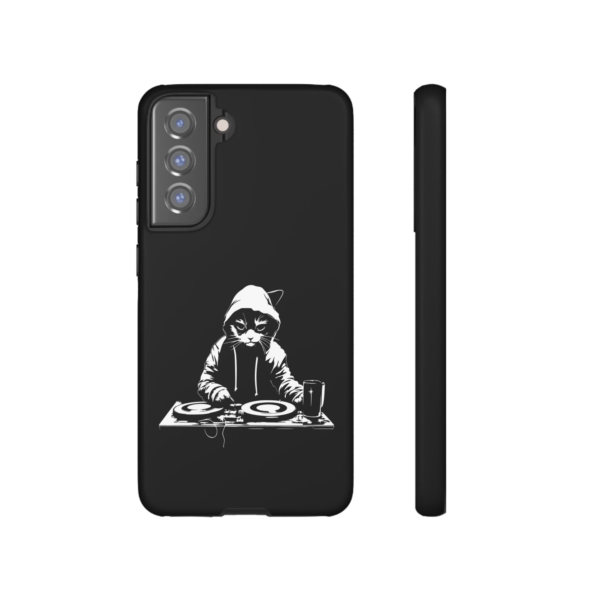 DJ Cat Phone Case, Tough Phone Cover, Pet Lover Gift, Music Enthusiast Accessory, Cute Cat Decor, Unique Case Design