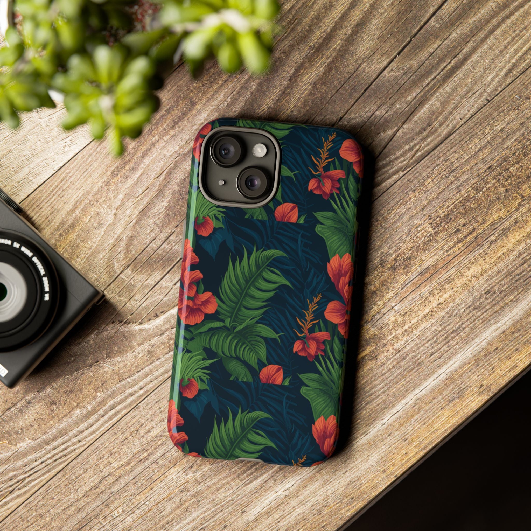 Tropical Phone Case with Floral Design, Eco-Friendly Protection for Summer Vibes, Ideal Gift for Nature Lovers, Vibrant Background