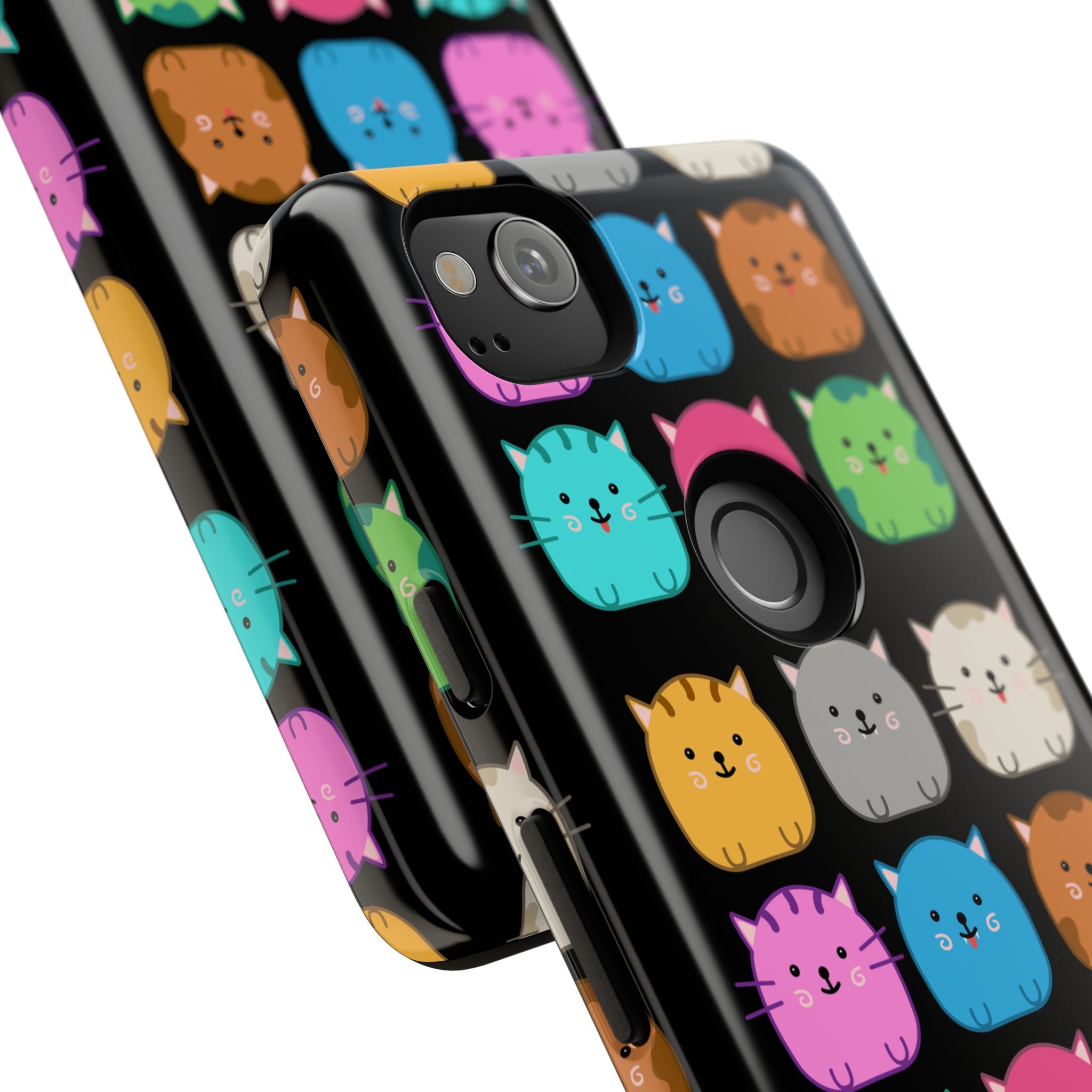 Cute Cat Phone Case, Kawaii Animal Lover Gift, Tough Phone Cover for Kids and Adults, Fun Cat Designs for Birthdays, Pet Lovers