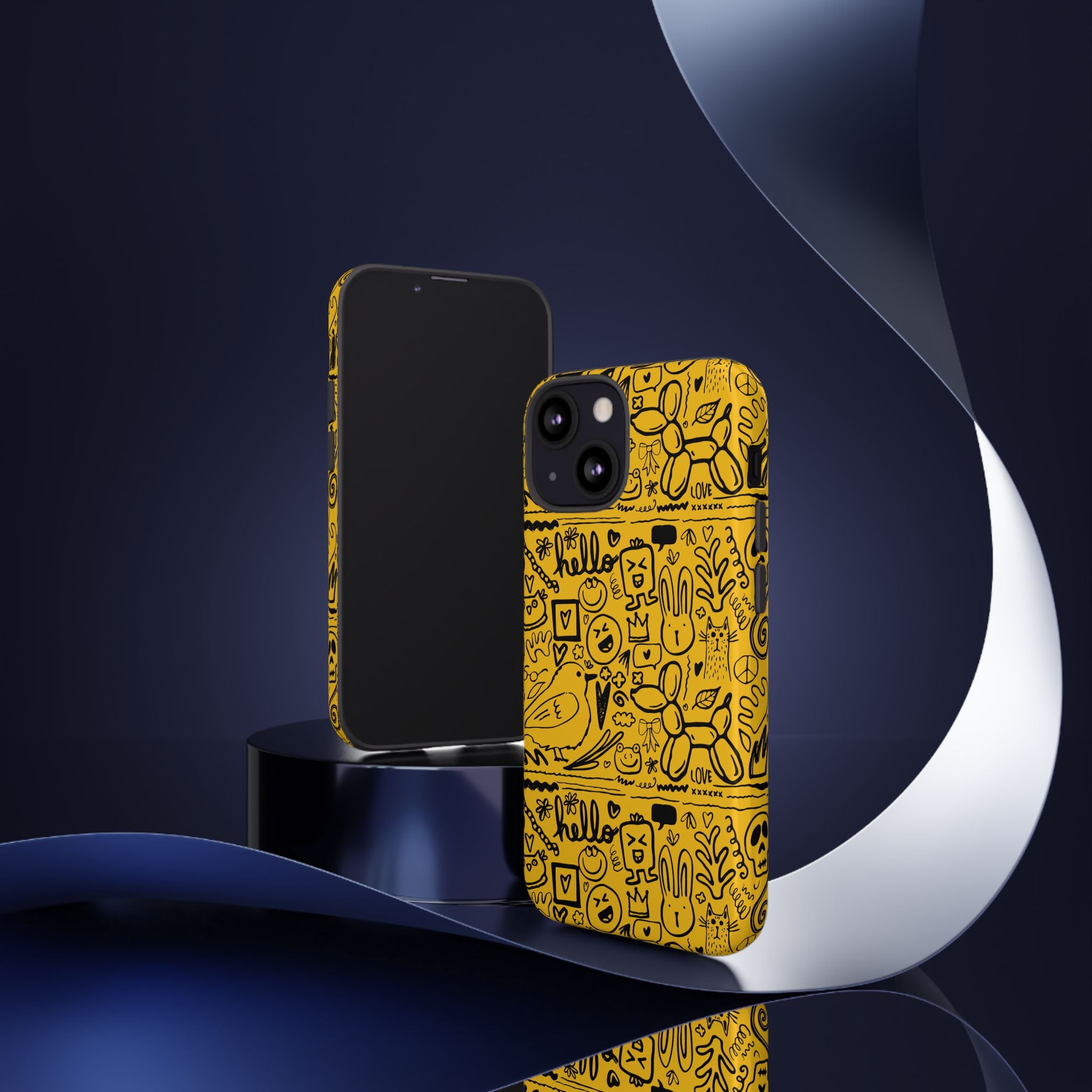 Vibrant Phone Case, Cute Yellow Floral iPhone Cover, Stylish Tough Case, Fun Phone Accessory, Perfect Gift for Teens