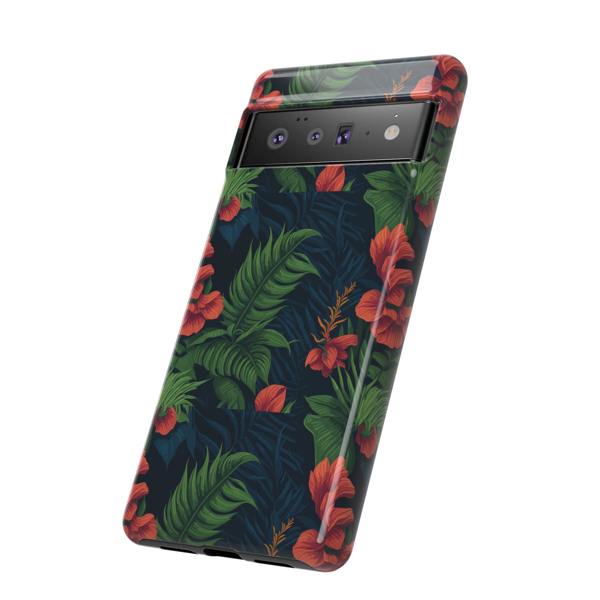 Tropical Phone Case with Floral Design, Eco-Friendly Protection for Summer Vibes, Ideal Gift for Nature Lovers, Vibrant Background