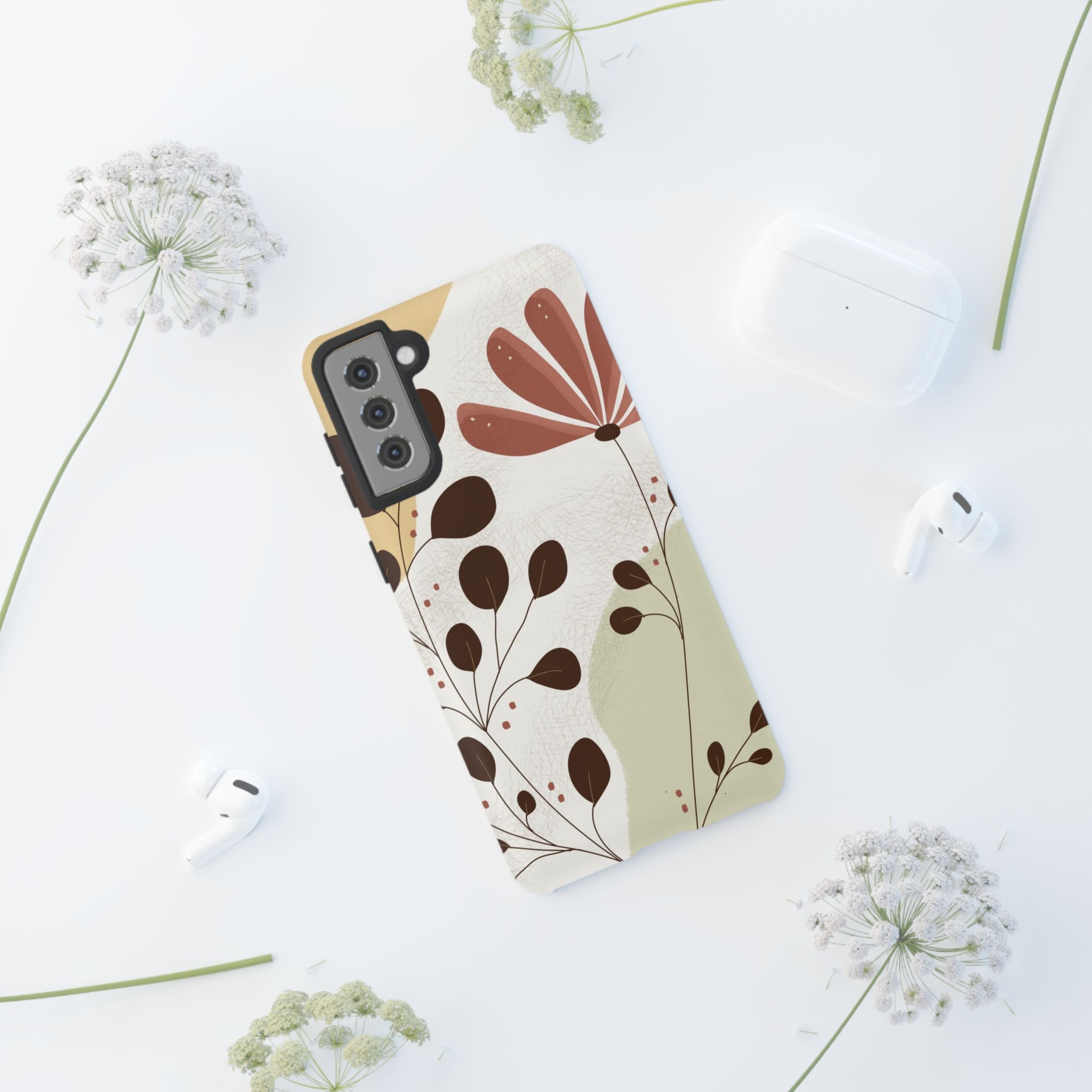 Floral Phone Case - Stylish Tough Cases for Women, Trendy Phone Cover, Gift for Her, Birthday Present, Everyday Use