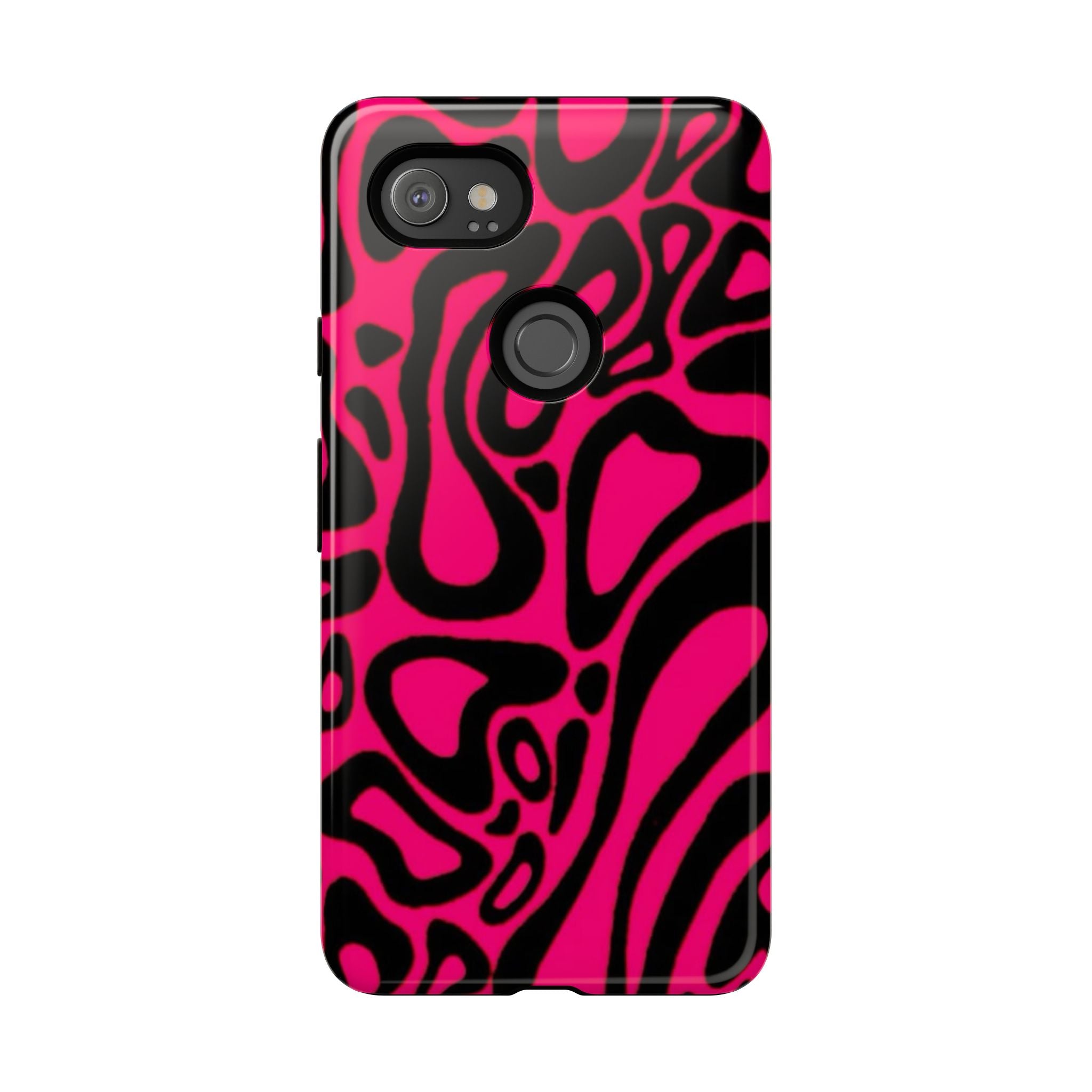Bold Pink Patterned Phone Case, Stylish Tough Case, Trendy Accessory, Gift for Her, Tech Protection