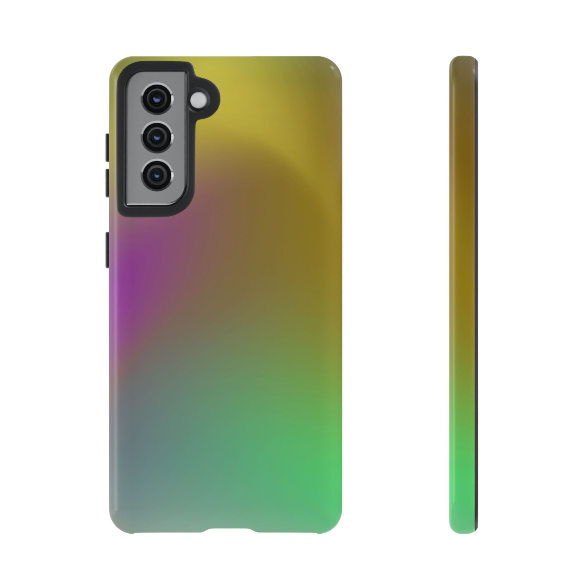 Vibrant Phone Case, Tough Cases, Colorful Phone Cover, Durable Mobile Case, Yellow Green Gradient Design