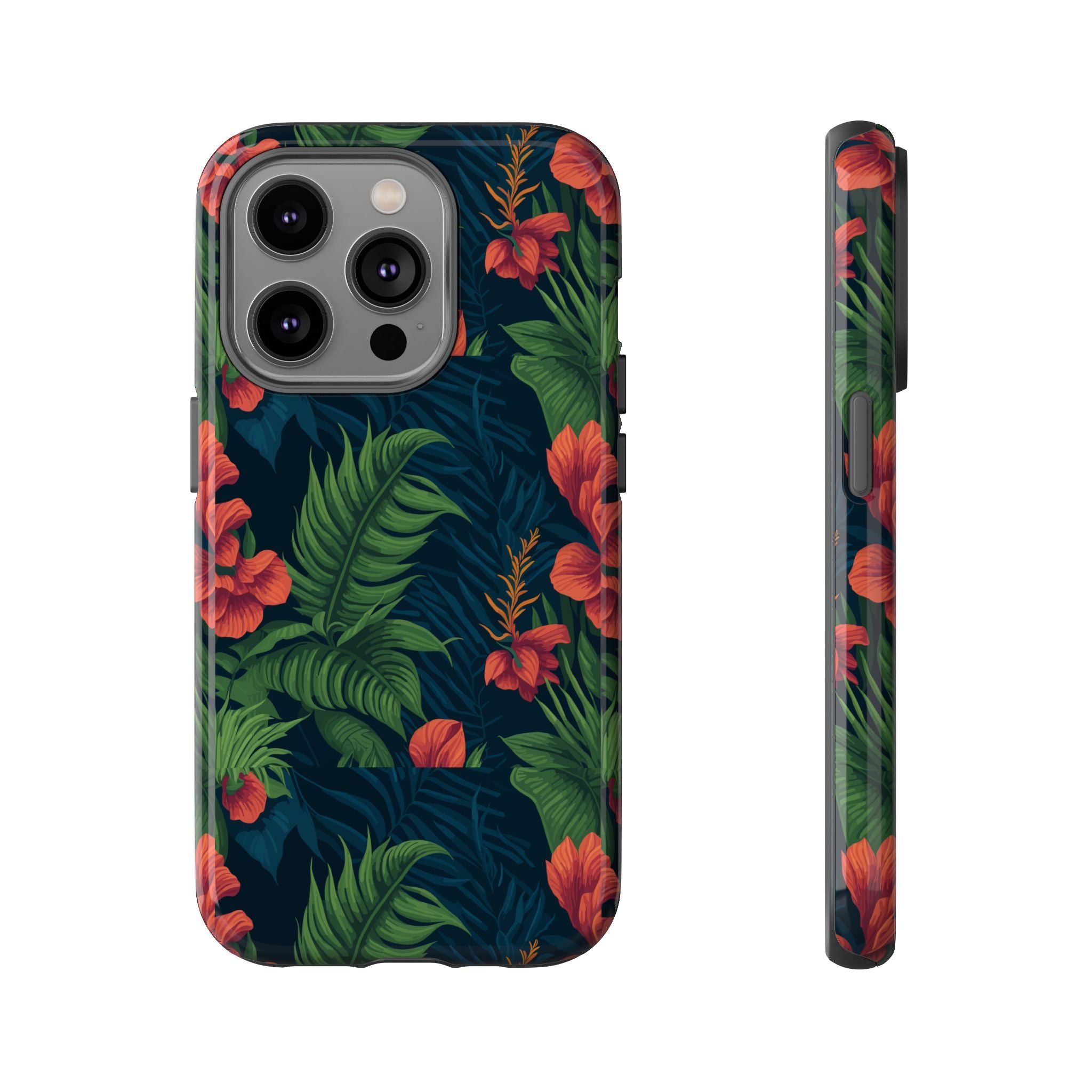 Tropical Phone Case with Floral Design, Eco-Friendly Protection for Summer Vibes, Ideal Gift for Nature Lovers, Vibrant Background