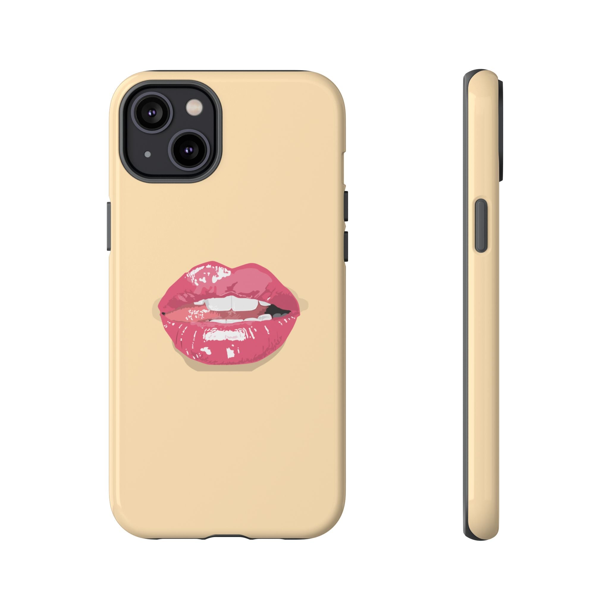 Stylish Phone Case with Lip Print, Trendy Mobile Cover, Fashion Accessory, Gift for Her, Cute Cell Phone Case