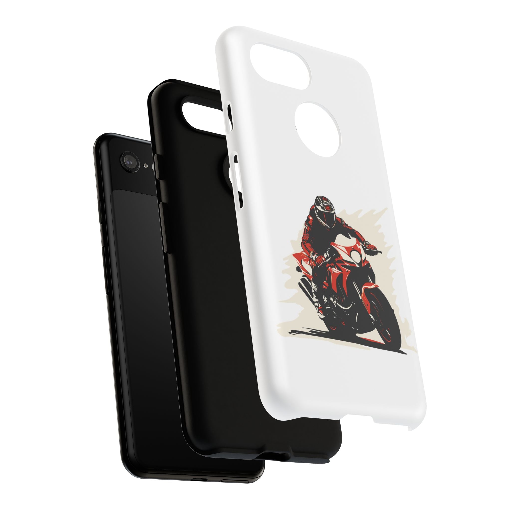 Motorcycle Phone Case, Tough Cases for Riders, Biker Accessory, Gifts for Motorcyclists, Red Bike Design