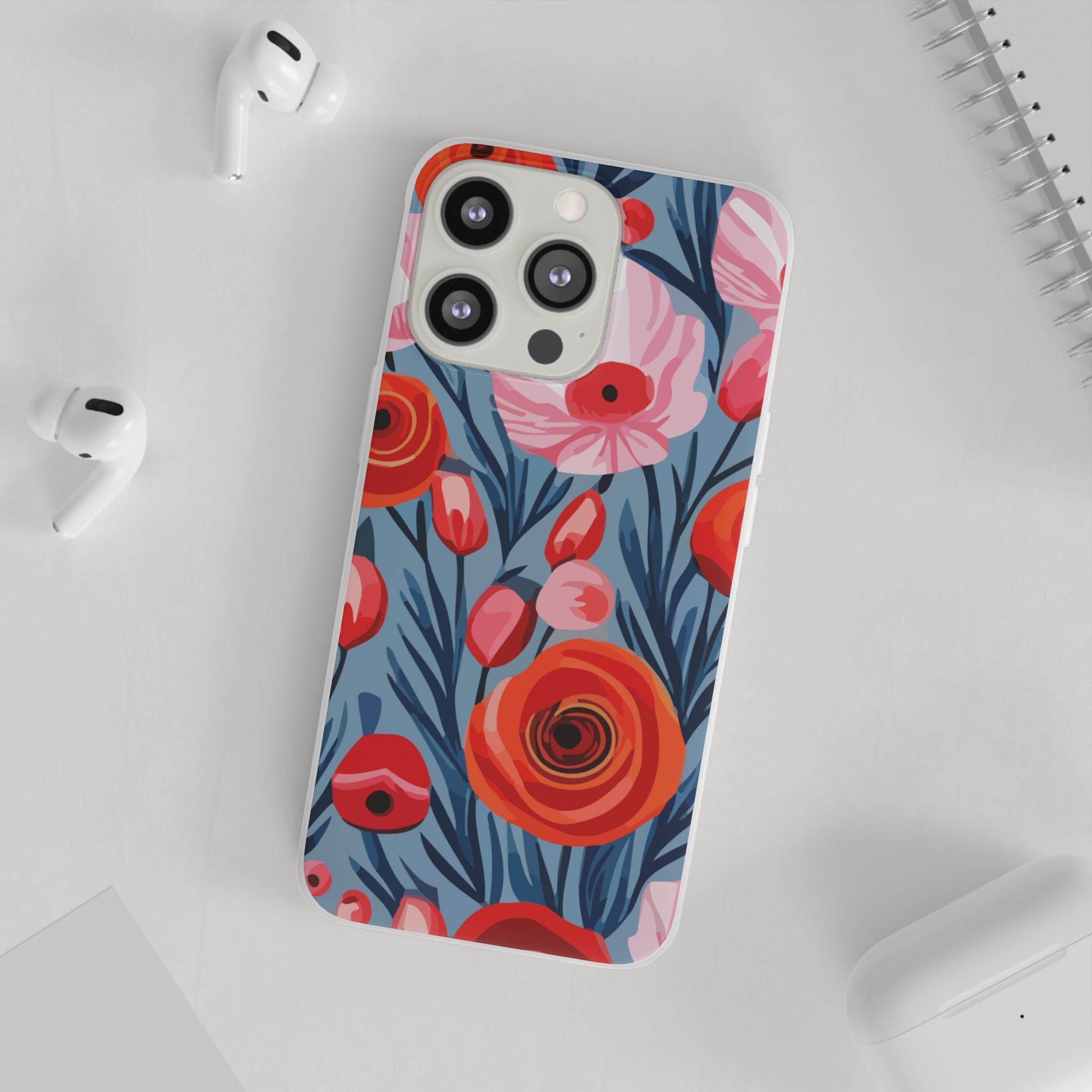 Beautiful Floral Flexi Cases for Phone, Stylish Protective Cover, Gift for Her, Phone Accessories, Floral Design
