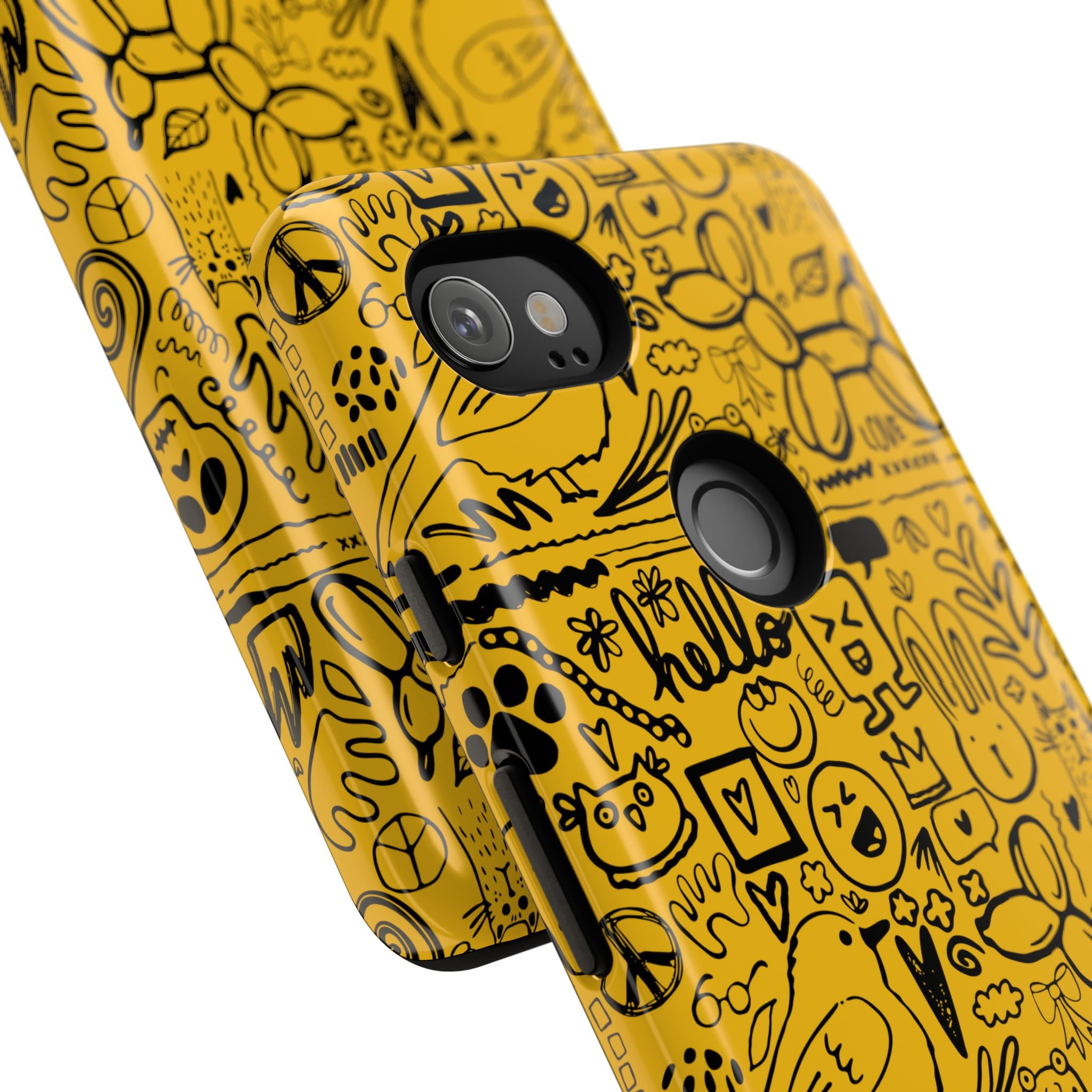 Vibrant Phone Case, Cute Yellow Floral iPhone Cover, Stylish Tough Case, Fun Phone Accessory, Perfect Gift for Teens