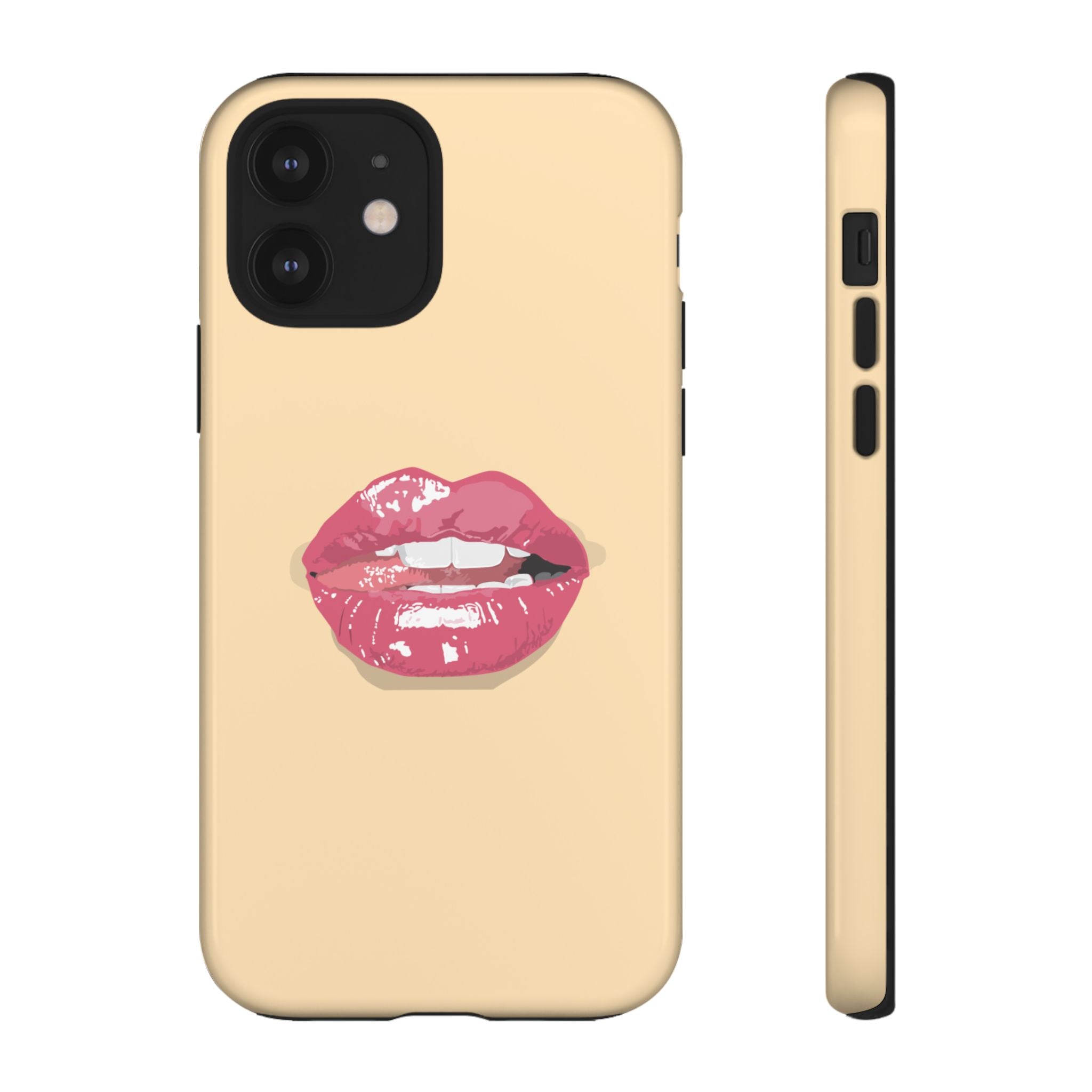 Stylish Phone Case with Lip Print, Trendy Mobile Cover, Fashion Accessory, Gift for Her, Cute Cell Phone Case