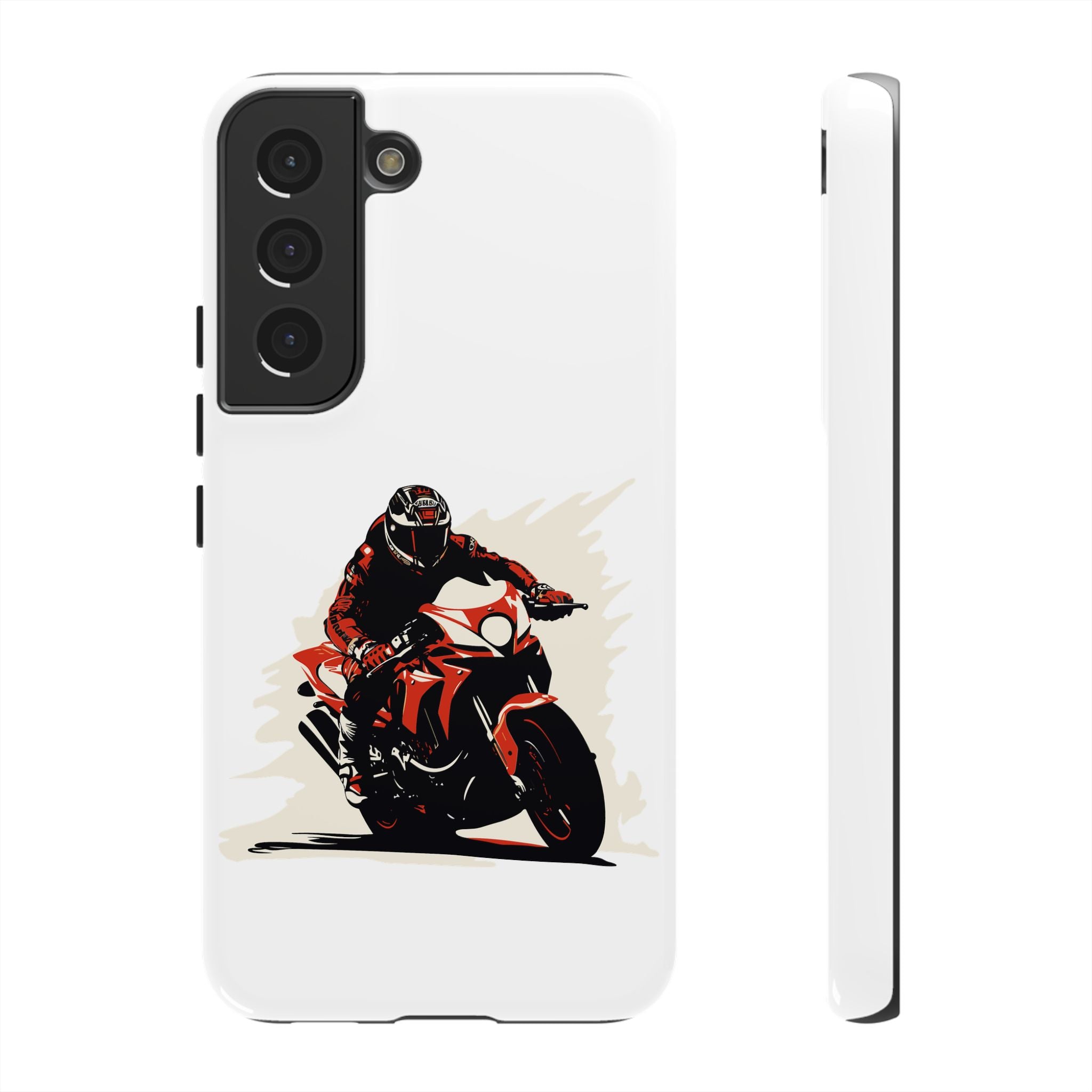 Motorcycle Phone Case, Tough Cases for Riders, Biker Accessory, Gifts for Motorcyclists, Red Bike Design