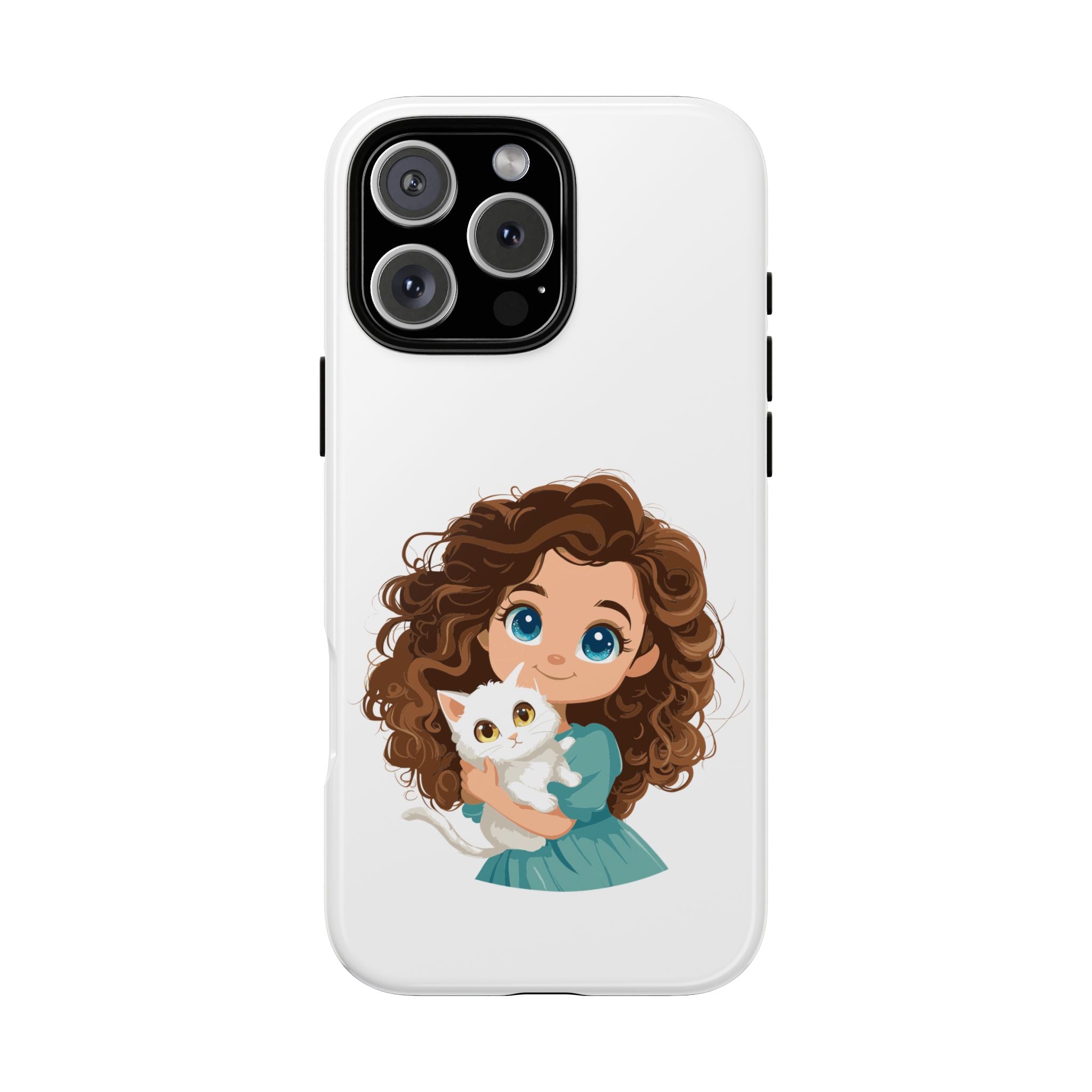 Cute Cat Lover Phone Case, Tough Phone Cover, Pet Lover Gift, Personalized Gift, Kids Phone Case, Animal Lover Accessories