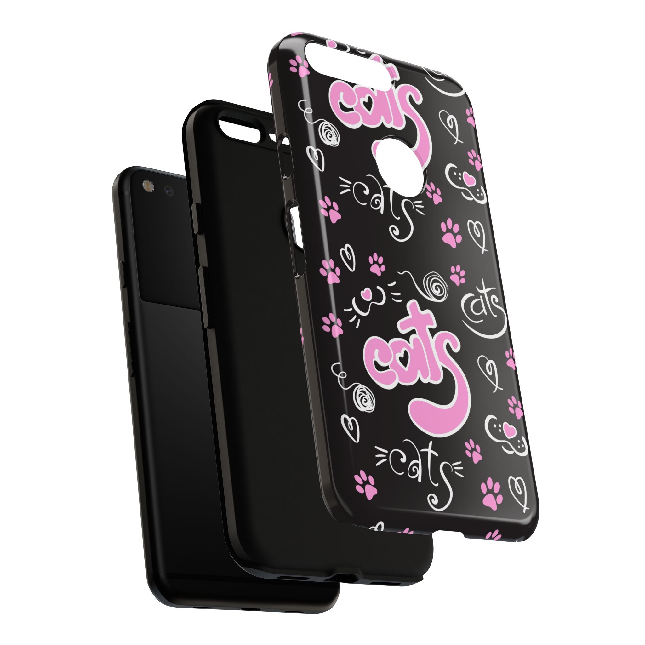 Cute Cat Print Phone Cases, Tough Cases for Cat Lovers, Pet Phone Cover, Gift for Cat Moms, Stylish Phone Accessories
