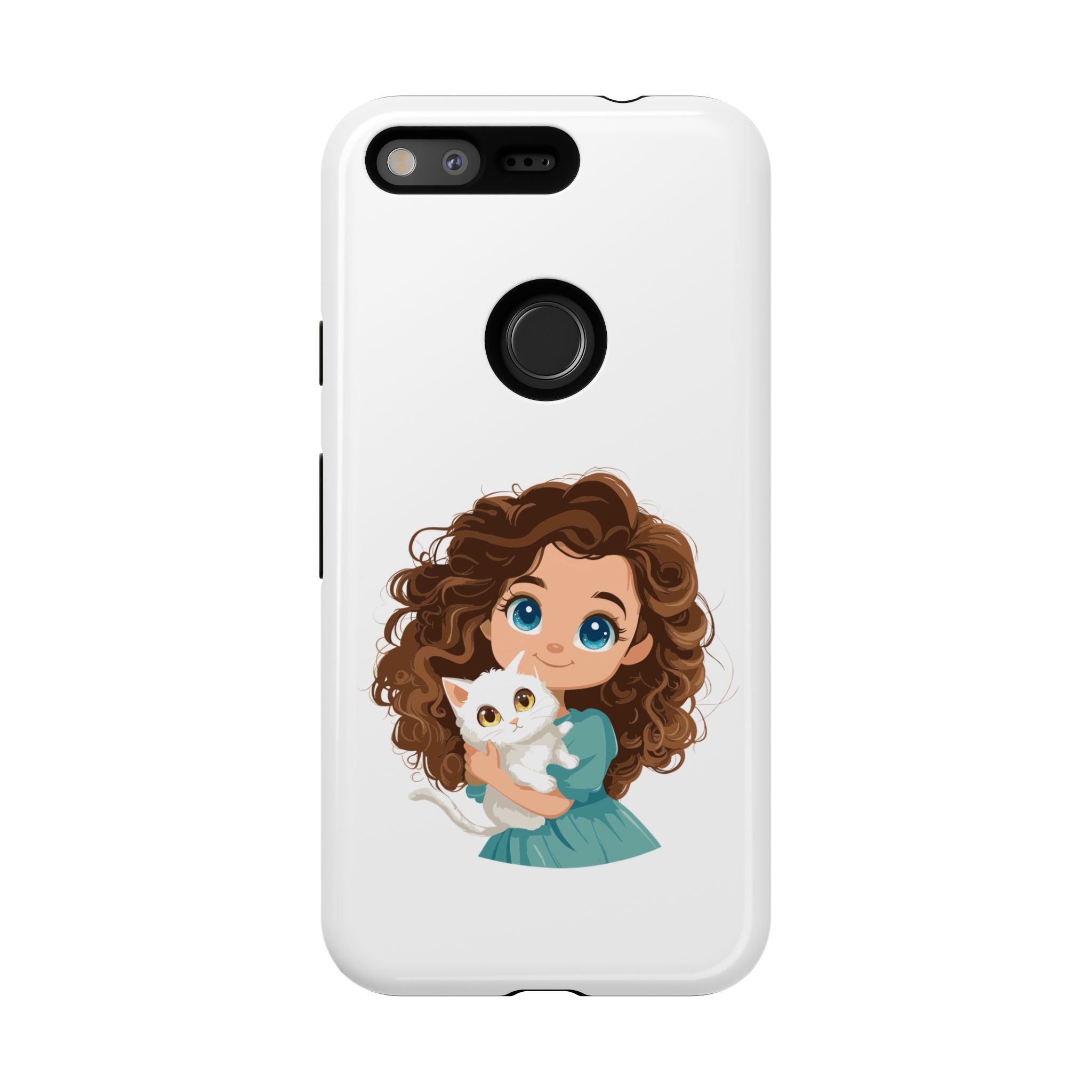 Cute Cat Lover Phone Case, Tough Phone Cover, Pet Lover Gift, Personalized Gift, Kids Phone Case, Animal Lover Accessories