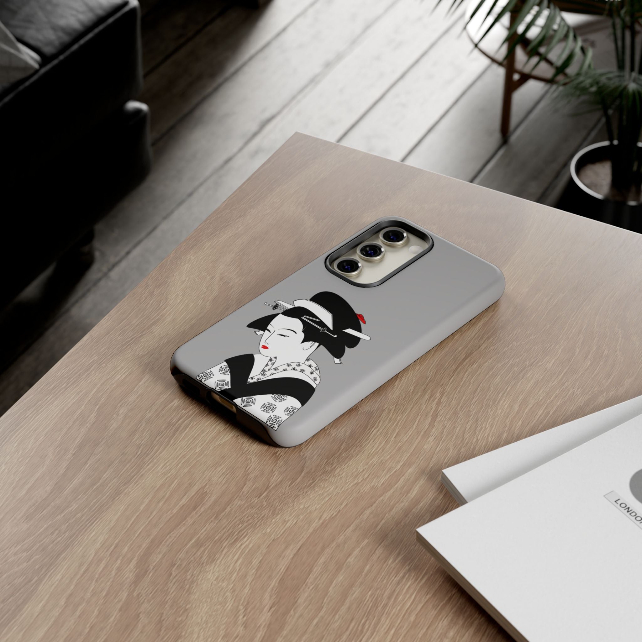 Stylish Phone Case with Japanese Geisha Design, Tough Phone Case, Cute Phone Cover, Japanese Art, Ethnic Style