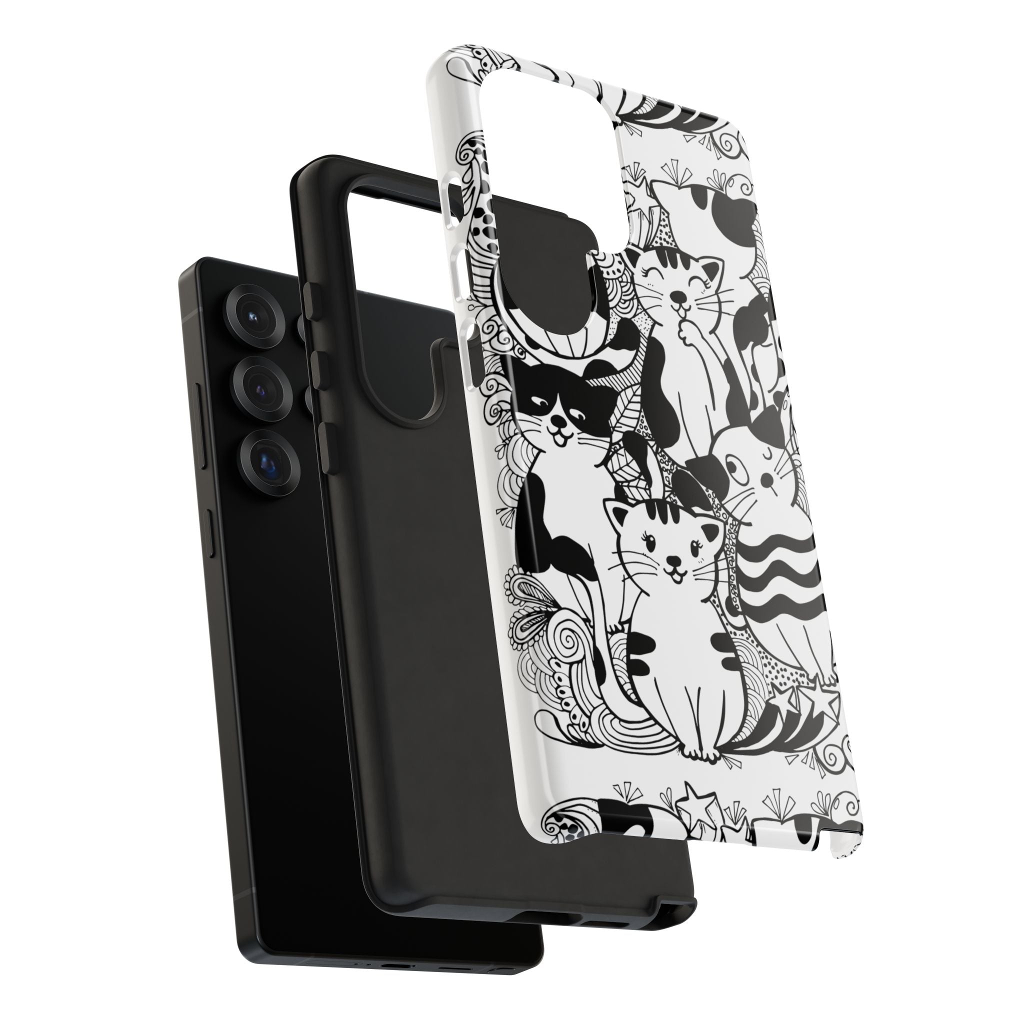 Cat-Themed Phone Case, Cute Cat Art, Pet Lover Gift, Birthday Present, Unique Cat Decor, Fun Tech Accessories, Animal Lover Case