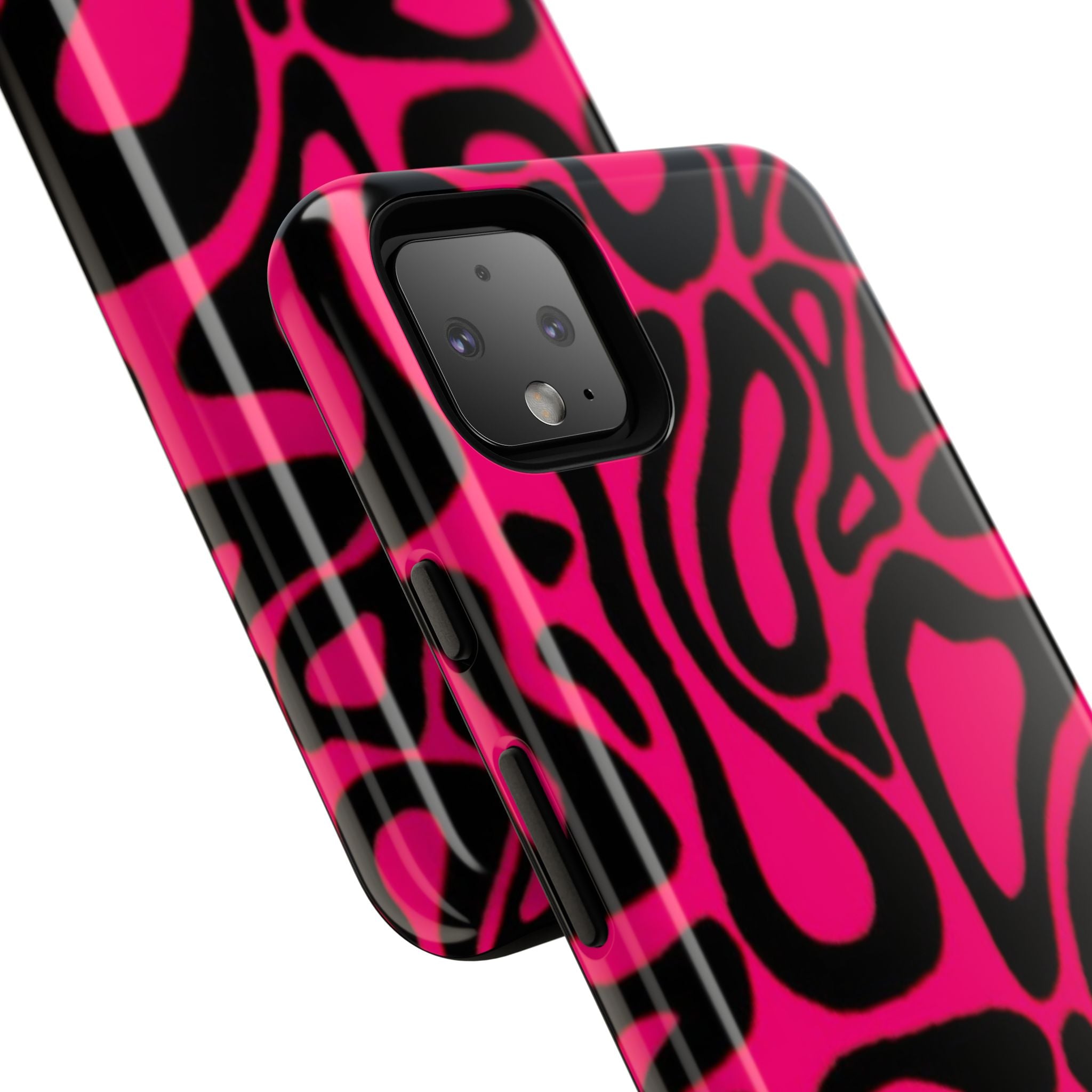 Bold Pink Patterned Phone Case, Stylish Tough Case, Trendy Accessory, Gift for Her, Tech Protection