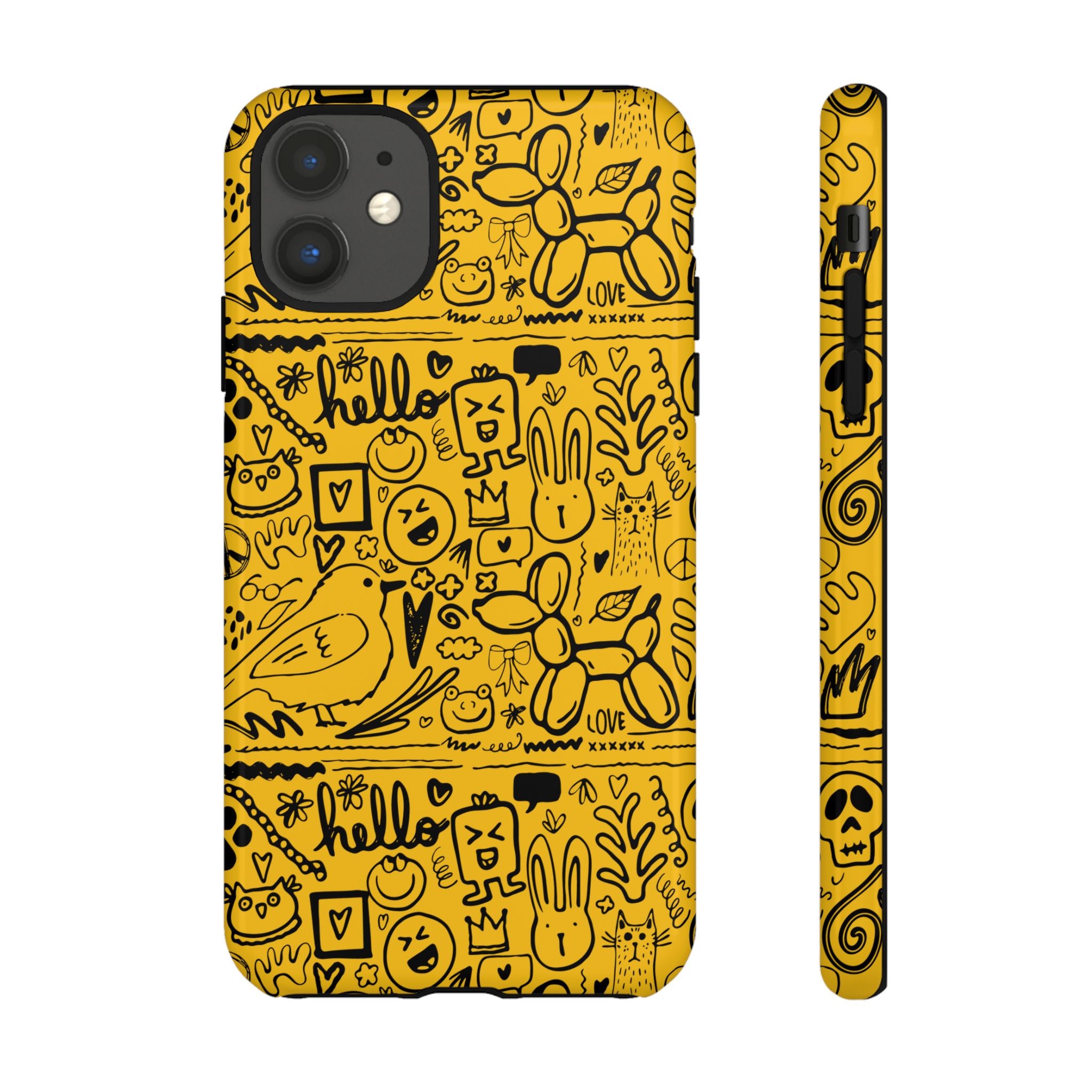 Vibrant Phone Case, Cute Yellow Floral iPhone Cover, Stylish Tough Case, Fun Phone Accessory, Perfect Gift for Teens