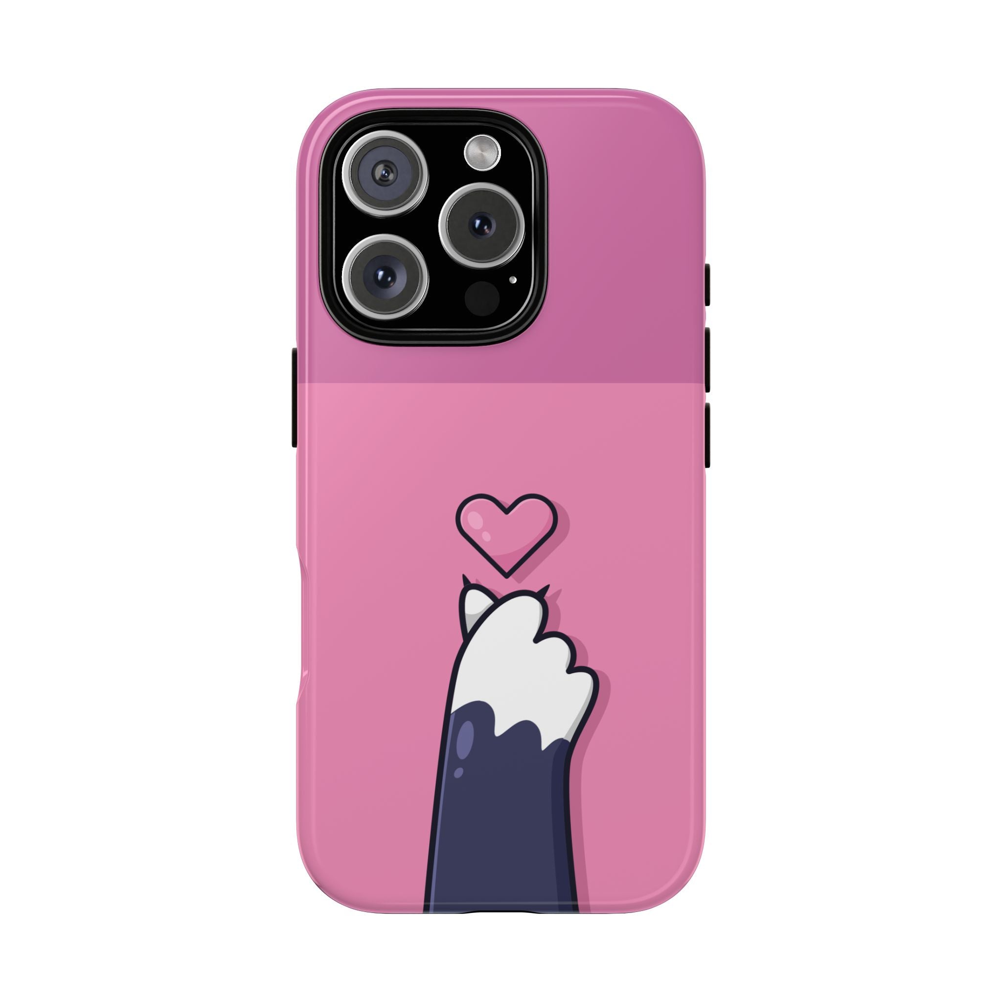 Cute Cat Paw Phone Case, Playful Pet Lover Gift, Animal Print Phone Cover, Heart Design Case, Fun Feminine Case, Kawaii Style
