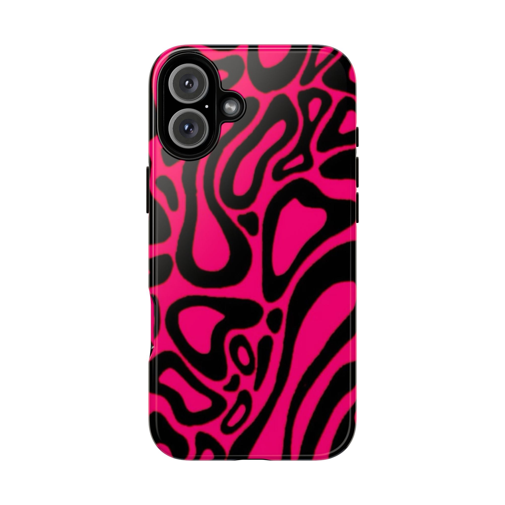 Bold Pink Patterned Phone Case, Stylish Tough Case, Trendy Accessory, Gift for Her, Tech Protection