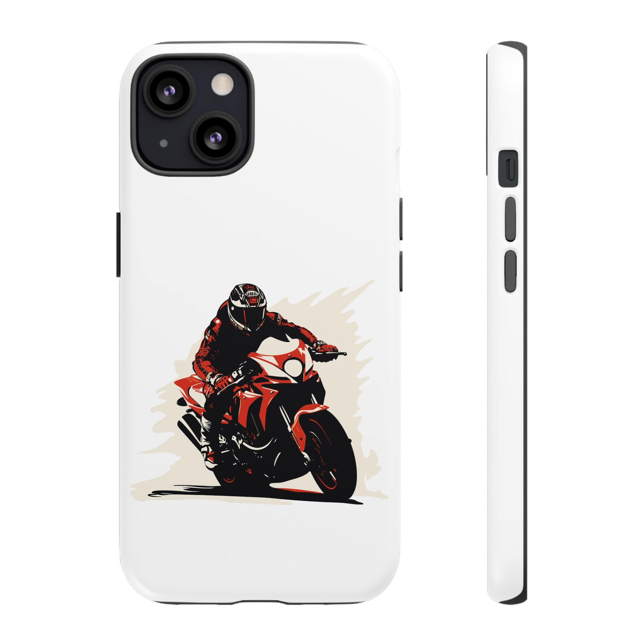 Motorcycle Phone Case, Tough Cases for Riders, Biker Accessory, Gifts for Motorcyclists, Red Bike Design